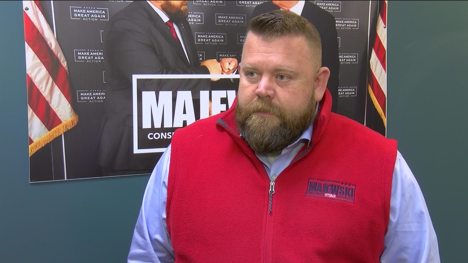 "I'm highly appreciative he sees our campaign as on that's going to win," says J.R. Majewski