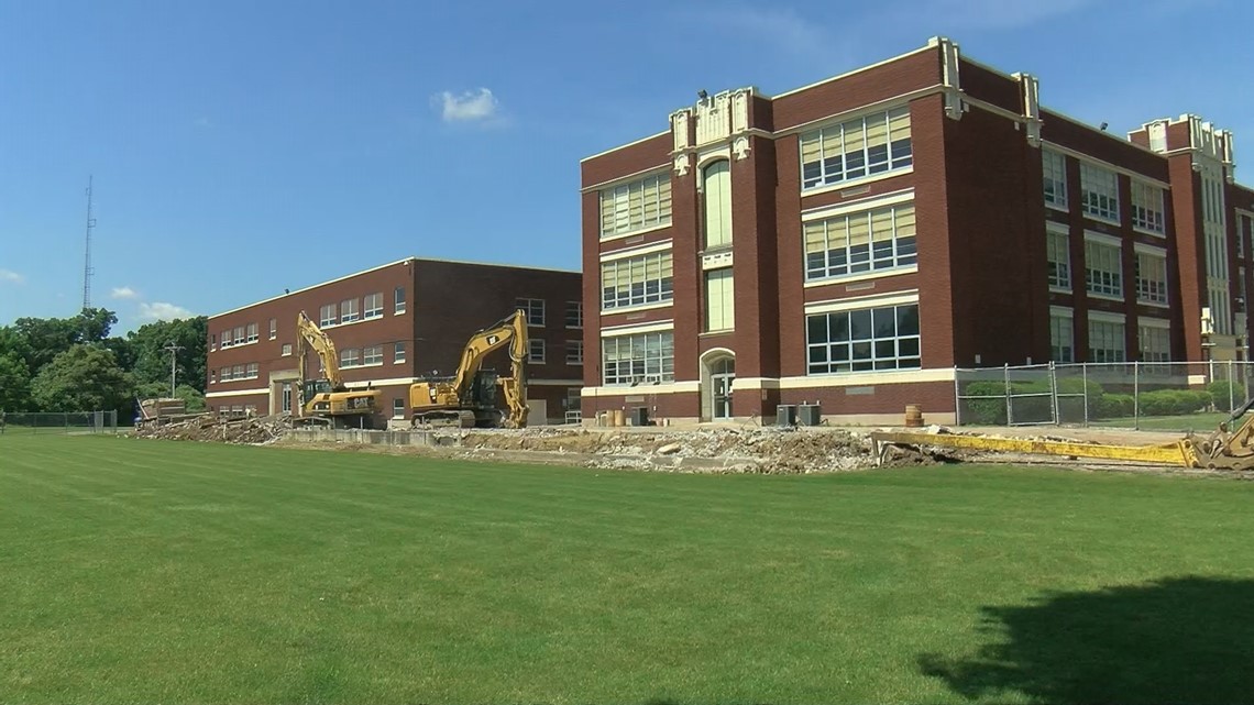 Partial demolition begins at historic Defiance High School