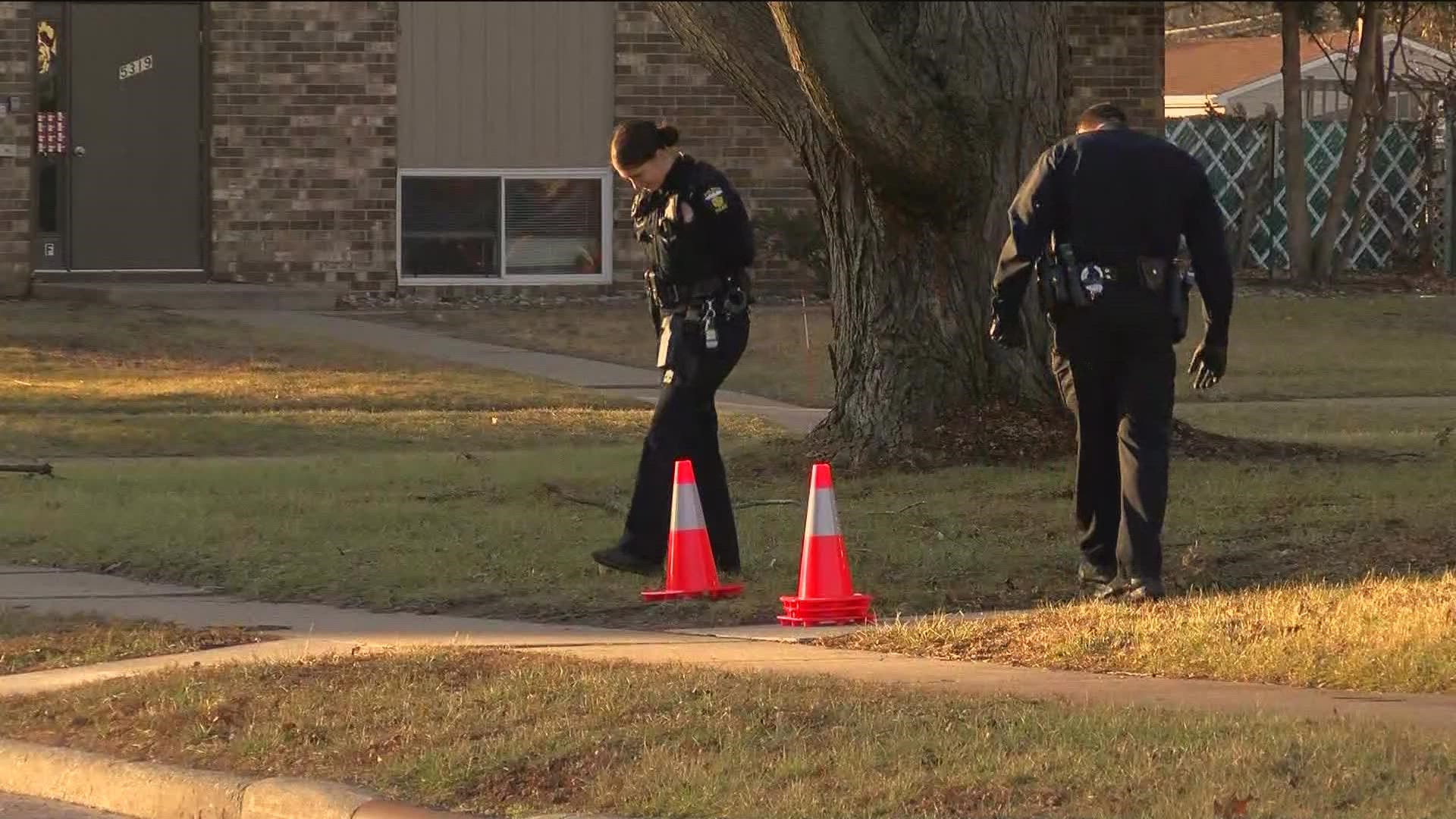 The man was shot at Hidden Village Square apartments Monday afternoon.