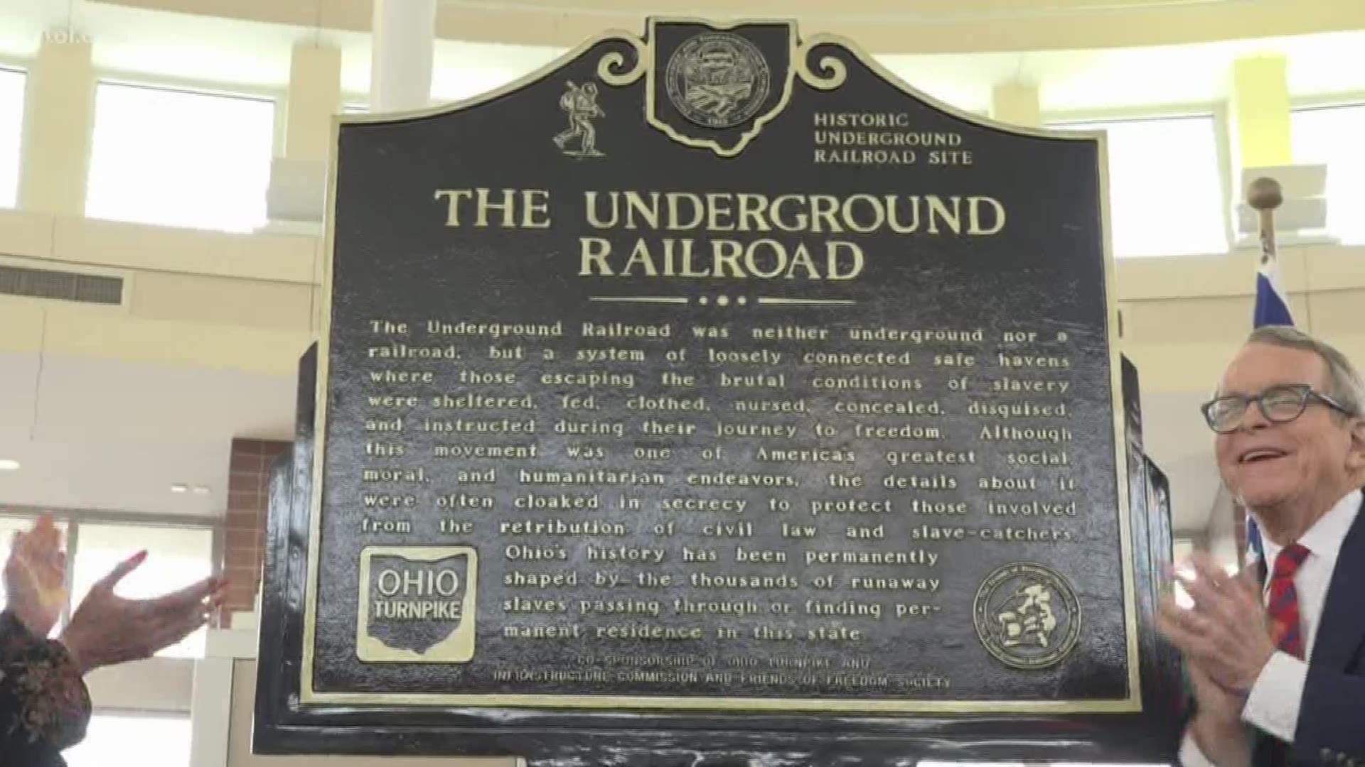 Dewine Unveils Underground Railroad Markers Along Ohio Turnpike