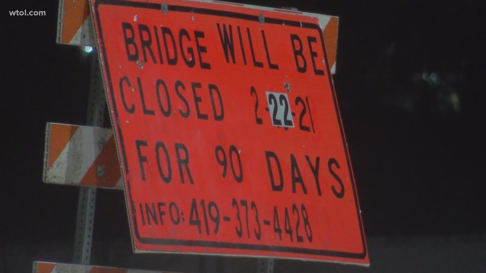 The $1.7M, 90-day bridge closure is being coordinated with the Shops at Fallen Timbers, ODOT says. The bridge is closed but ramps are open.