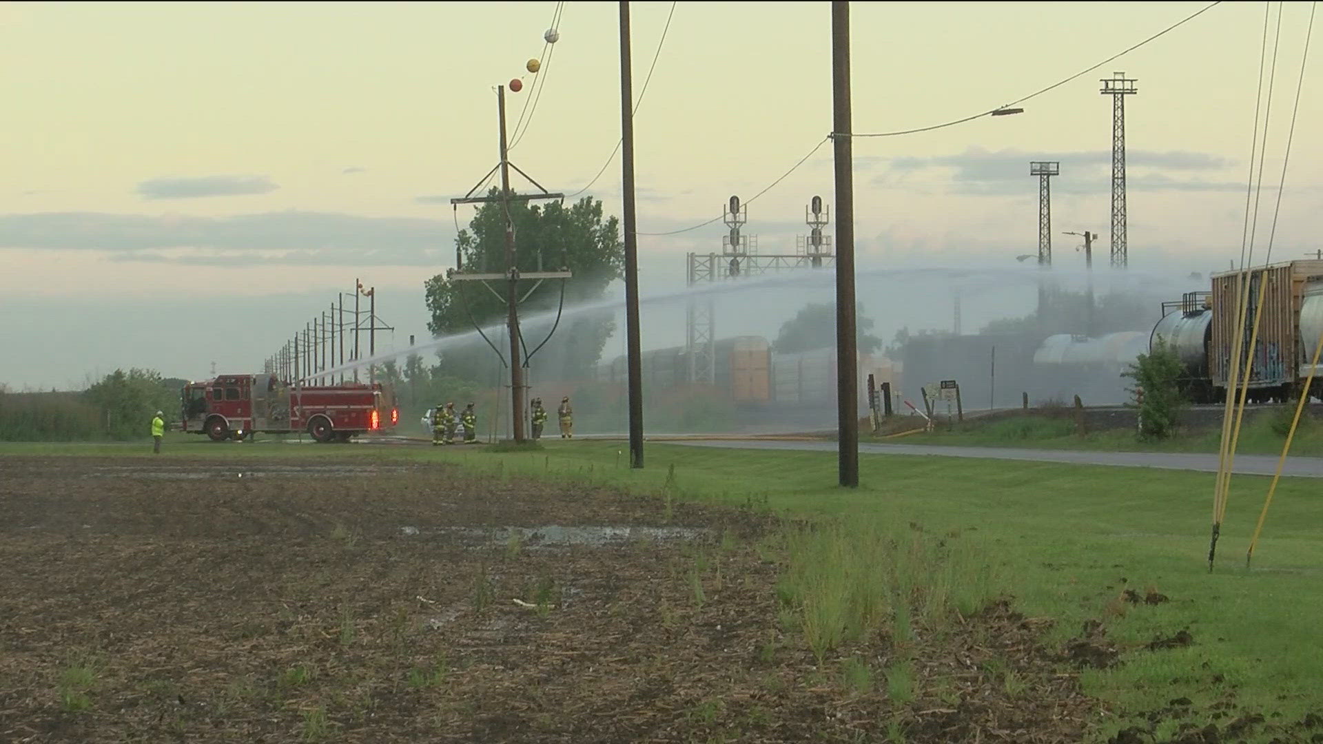 Responders were notified of the leak at Ayers and Drouillard Roads around 8 p.m.