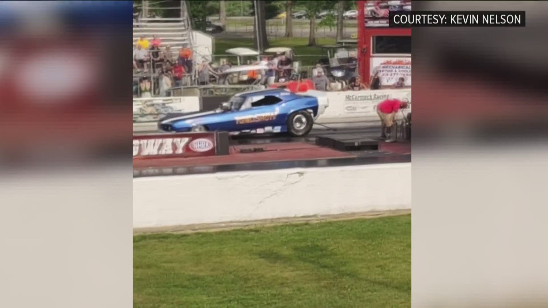 Car unexpectedly accelerates into group of spectators during drag race ...