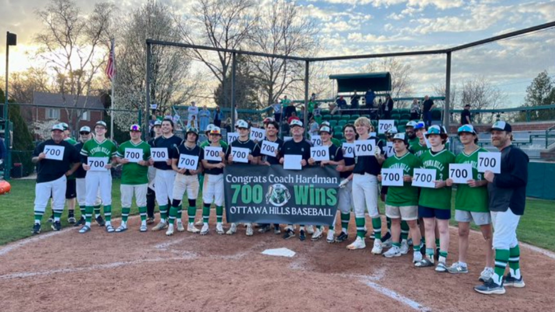 Hardman becomes the 13th high school baseball coach in Ohio to reach that milestone, according to the OHSAA. Ottawa Hills defeated Whiteford on Tuesday, 2-1.