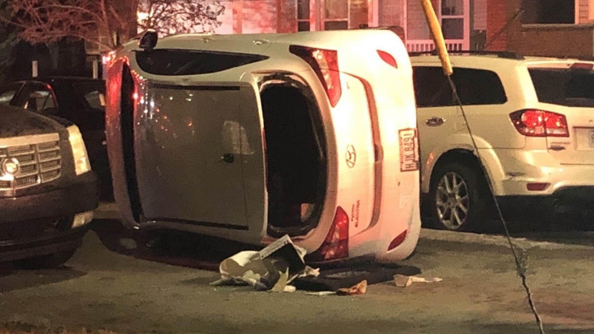 A Car Flipped Onto Its Side Due To An Accident Monday Night | Wtol.com