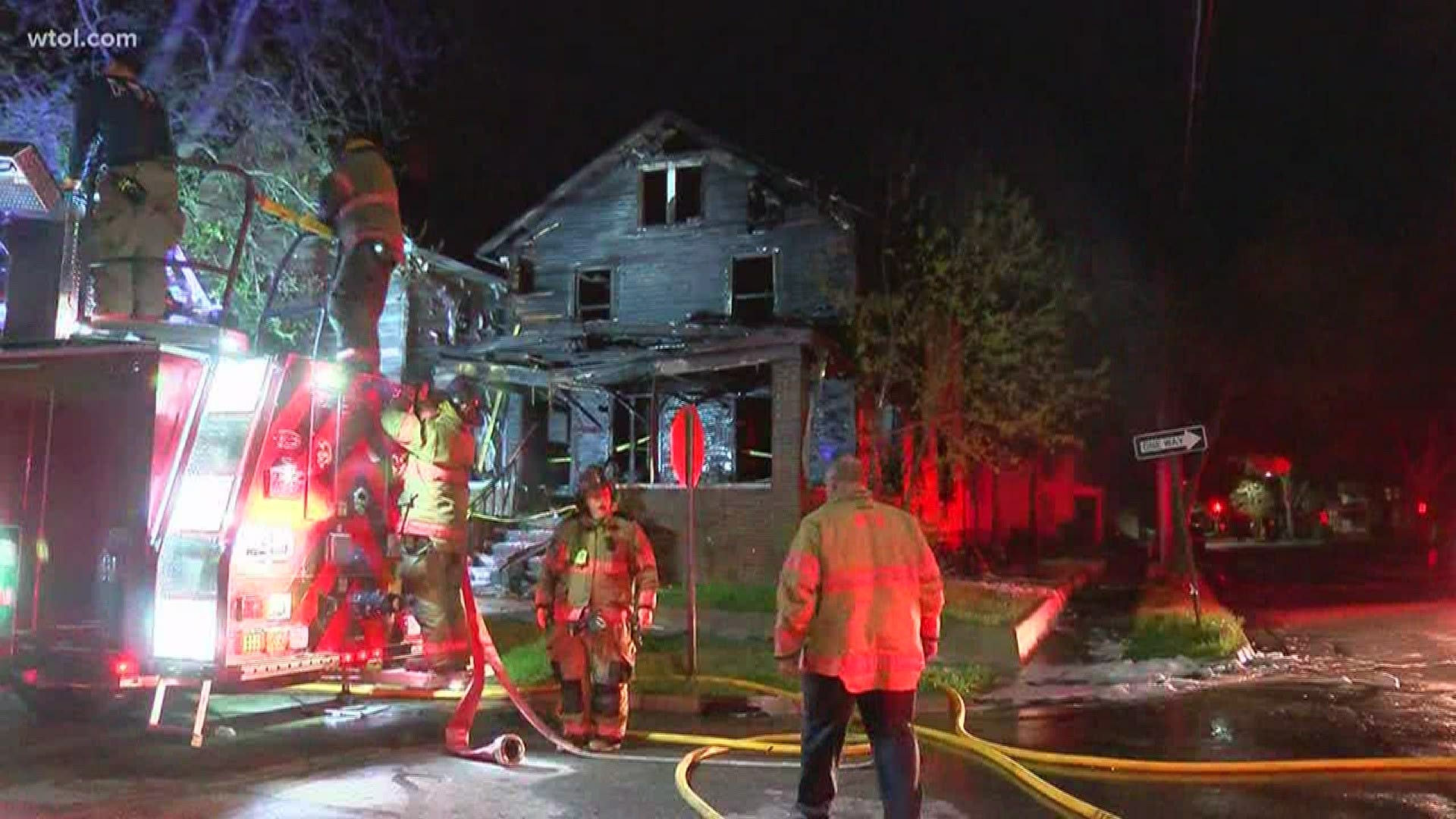 The fire started around 1 a.m. on the 200 block of Harrison Street.