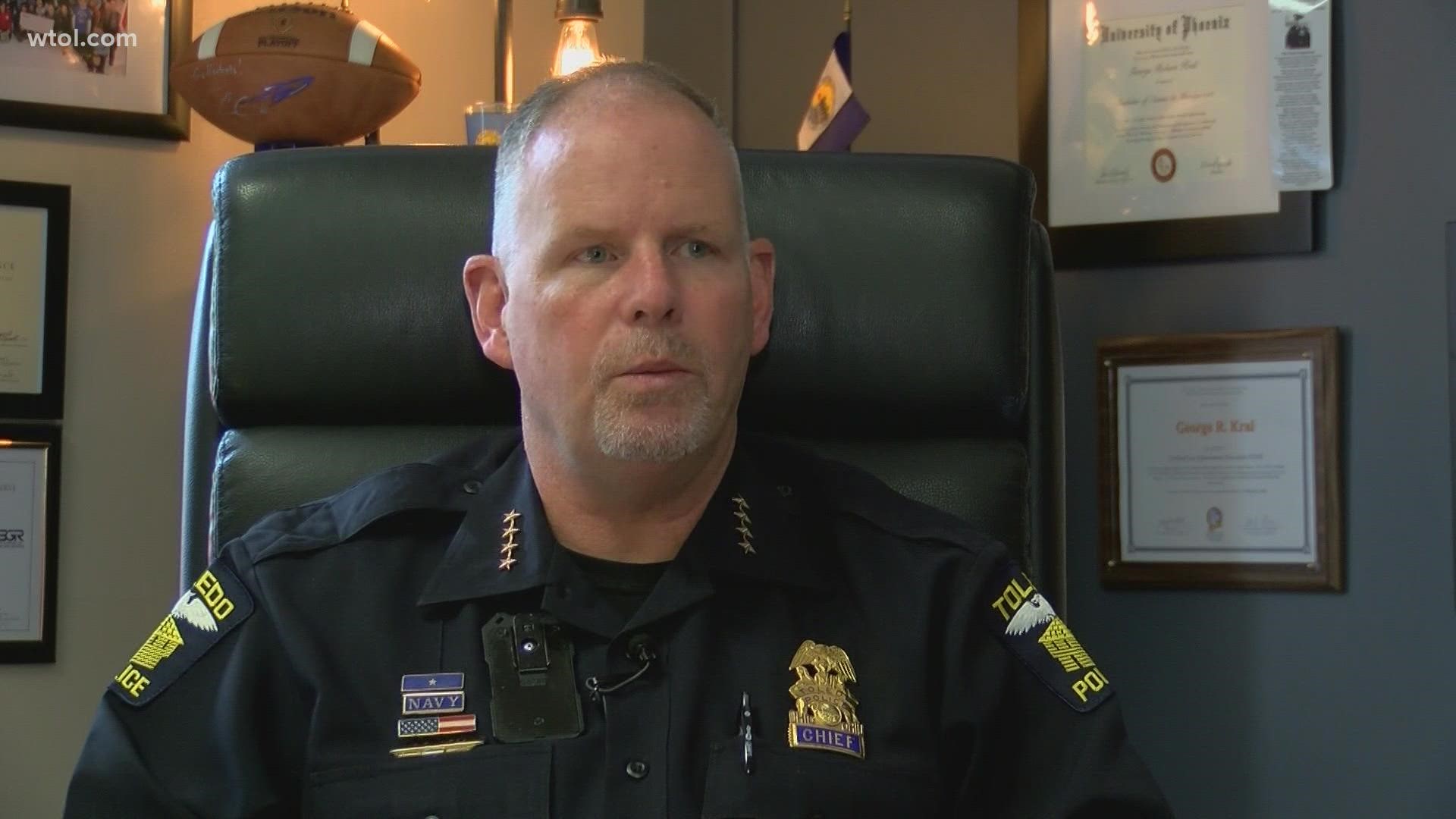 Toledo police chief George Kral says most of the recent violent crime is tied to "drugs and gangs" but other factors like the pandemic are also playing a role.