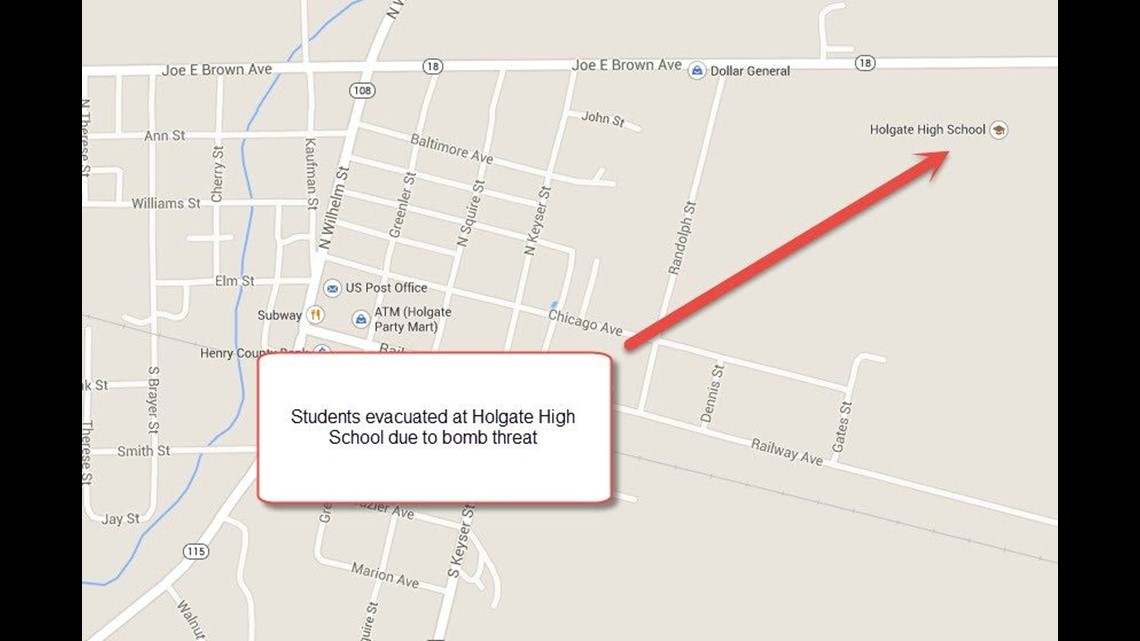 Holgate High School evacuated due to bomb threat, no one hurt