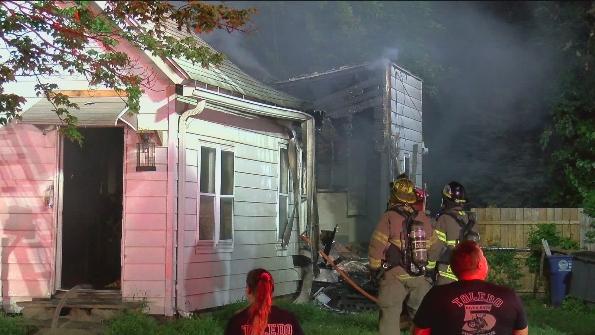 The blaze happened around 2 a.m. on Colton Street between Spencer Street and Hiett Avenue.