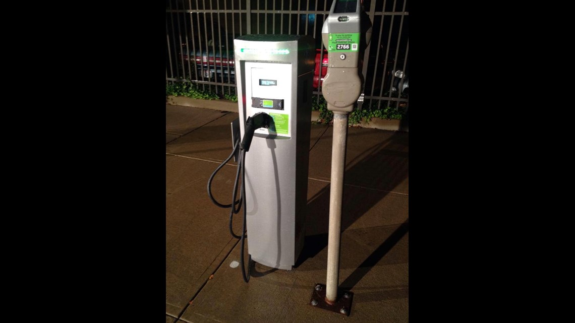 New electric car charging stations in downtown Toledo