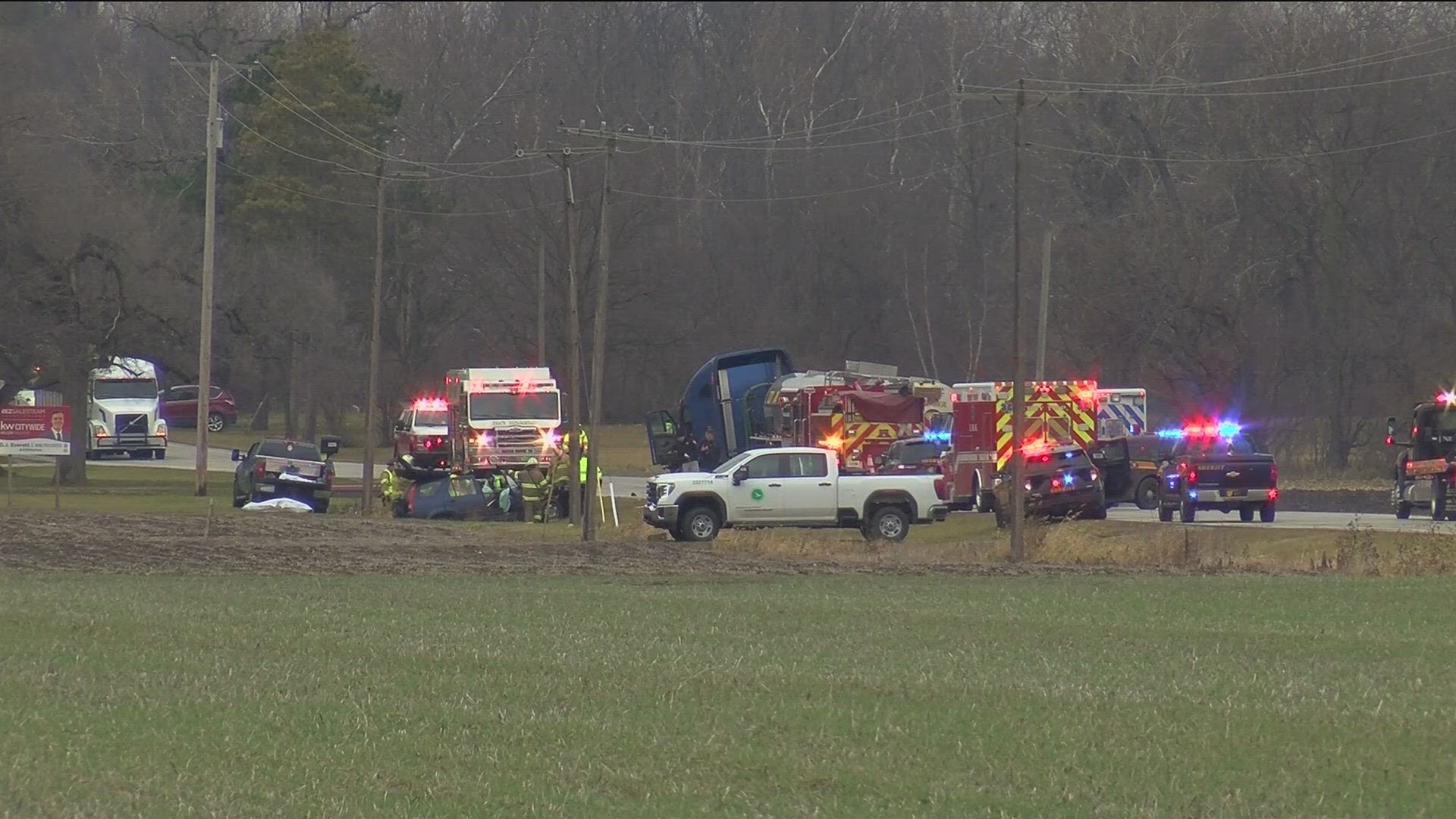 Jason Crampton, 48, of Findlay, was pronounced dead at the scene. The driver of the semi was uninjured and attempted to avoid the crash, according to authorities.