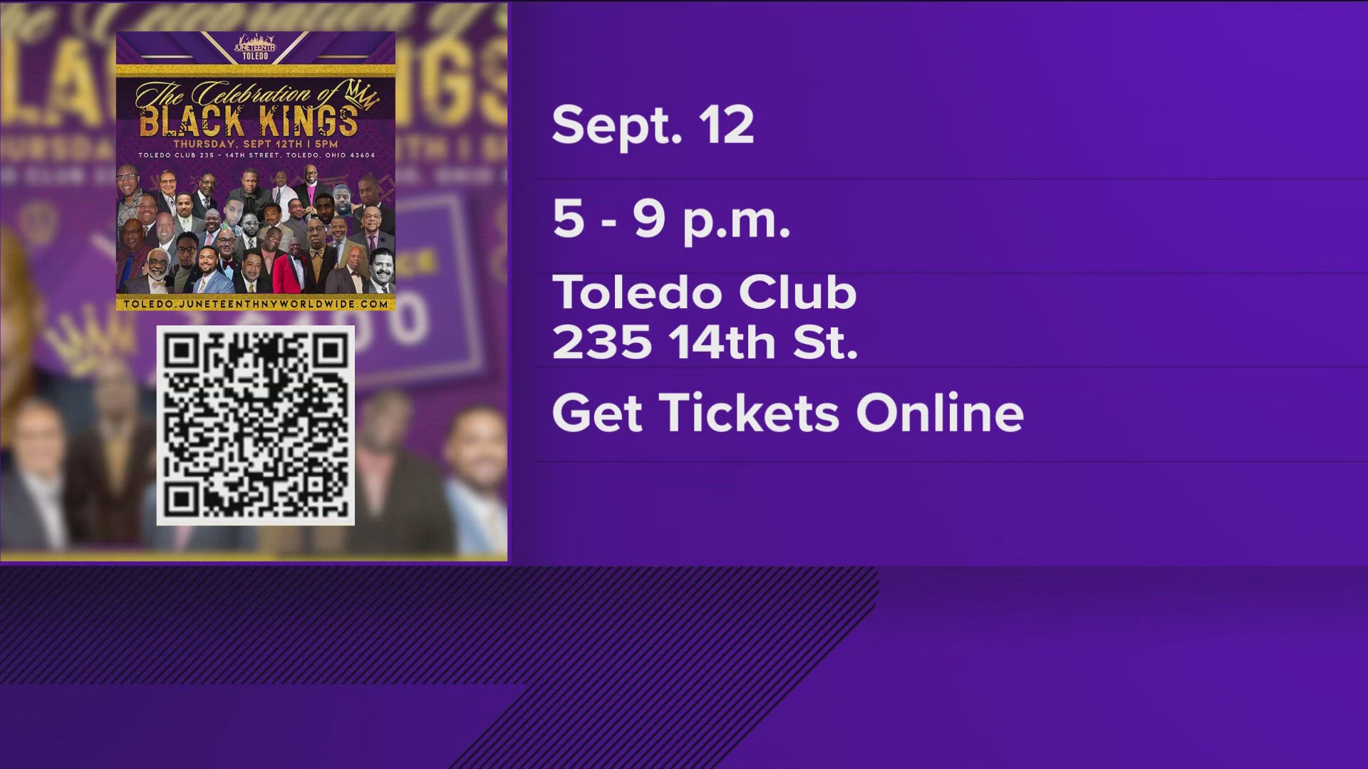 The event is Sept. 12 from 5-9 p.m. at the Toledo Club and WTOL 11's own TaTiana Cash will be MC. Tickets are available online now.