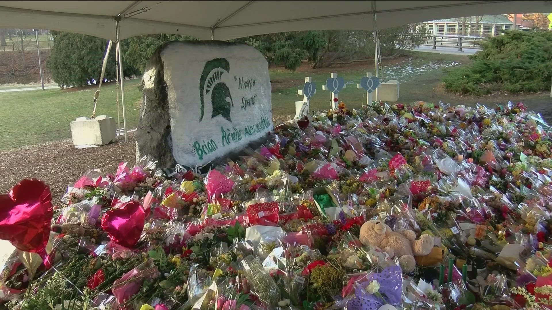 One week after three students were killed and five others injured during an on-campus shooting at Michigan State, the university community returned to class.