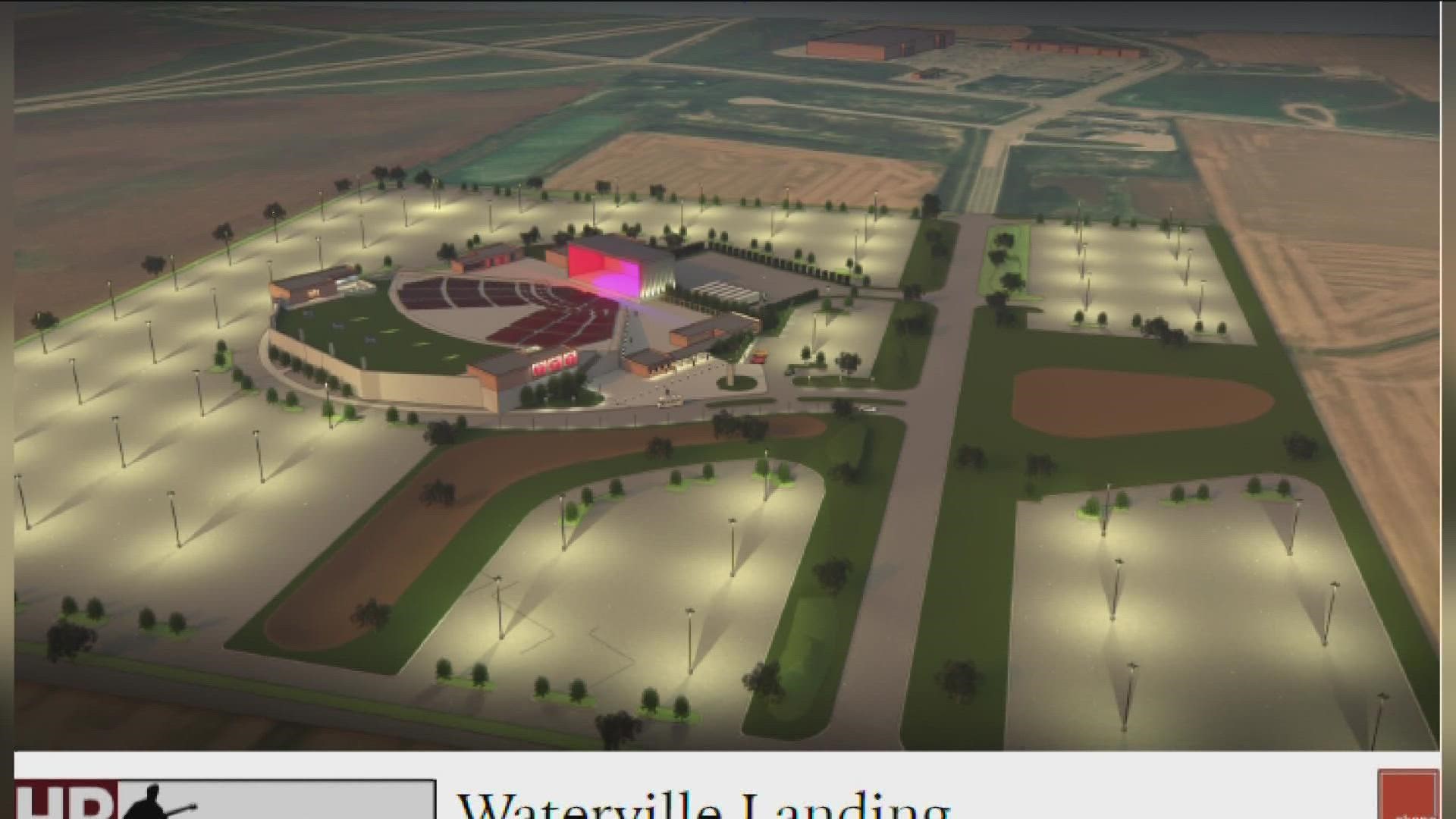 The Waterville Landing Entertainment District would be a state of the art open-air amphitheatre! It will be able to hold more than 9,000 people.