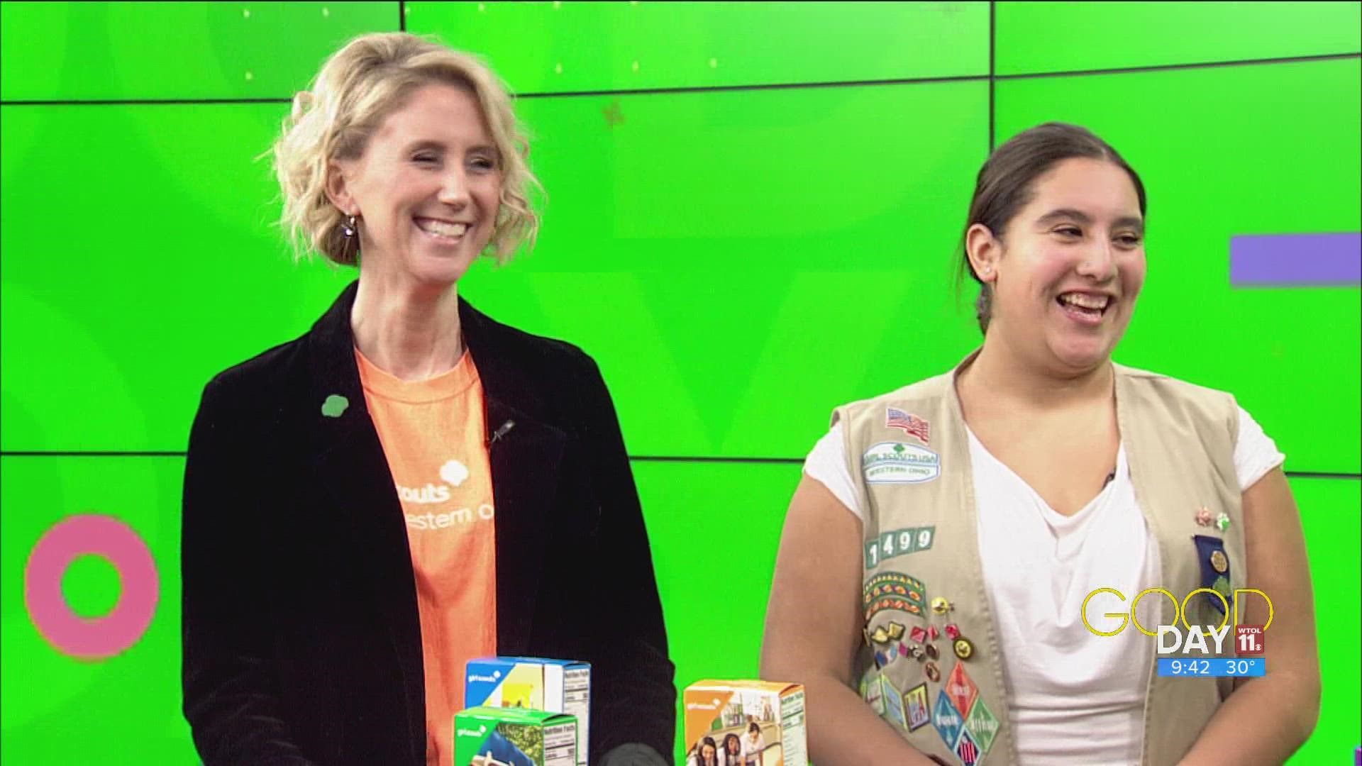 Katie Maskey and Mercedes Moreno kick off the selling season of everyone's favorite cookies; plus, how Girl Scouts improve girls' confidence and strengthen skills.