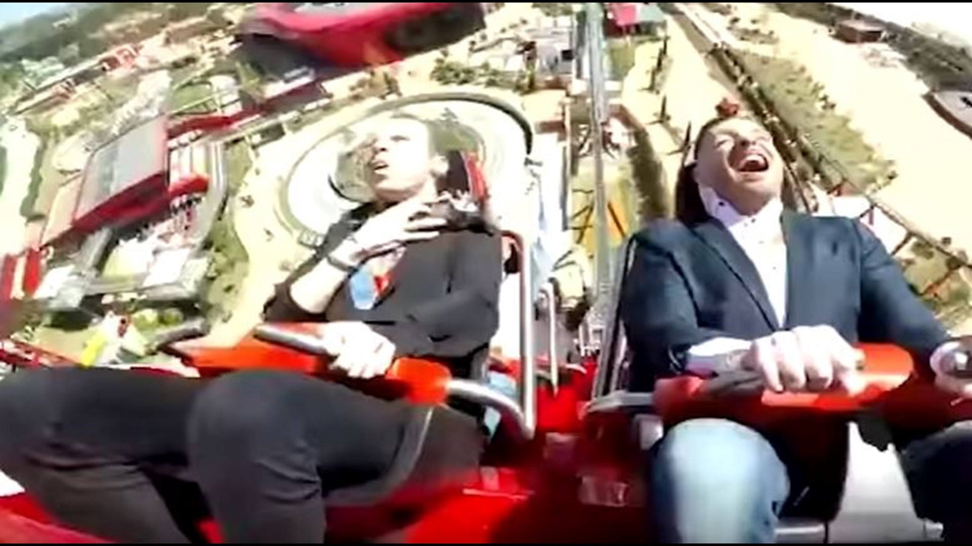 VIDEO Man hit by pigeon while riding roller coaster