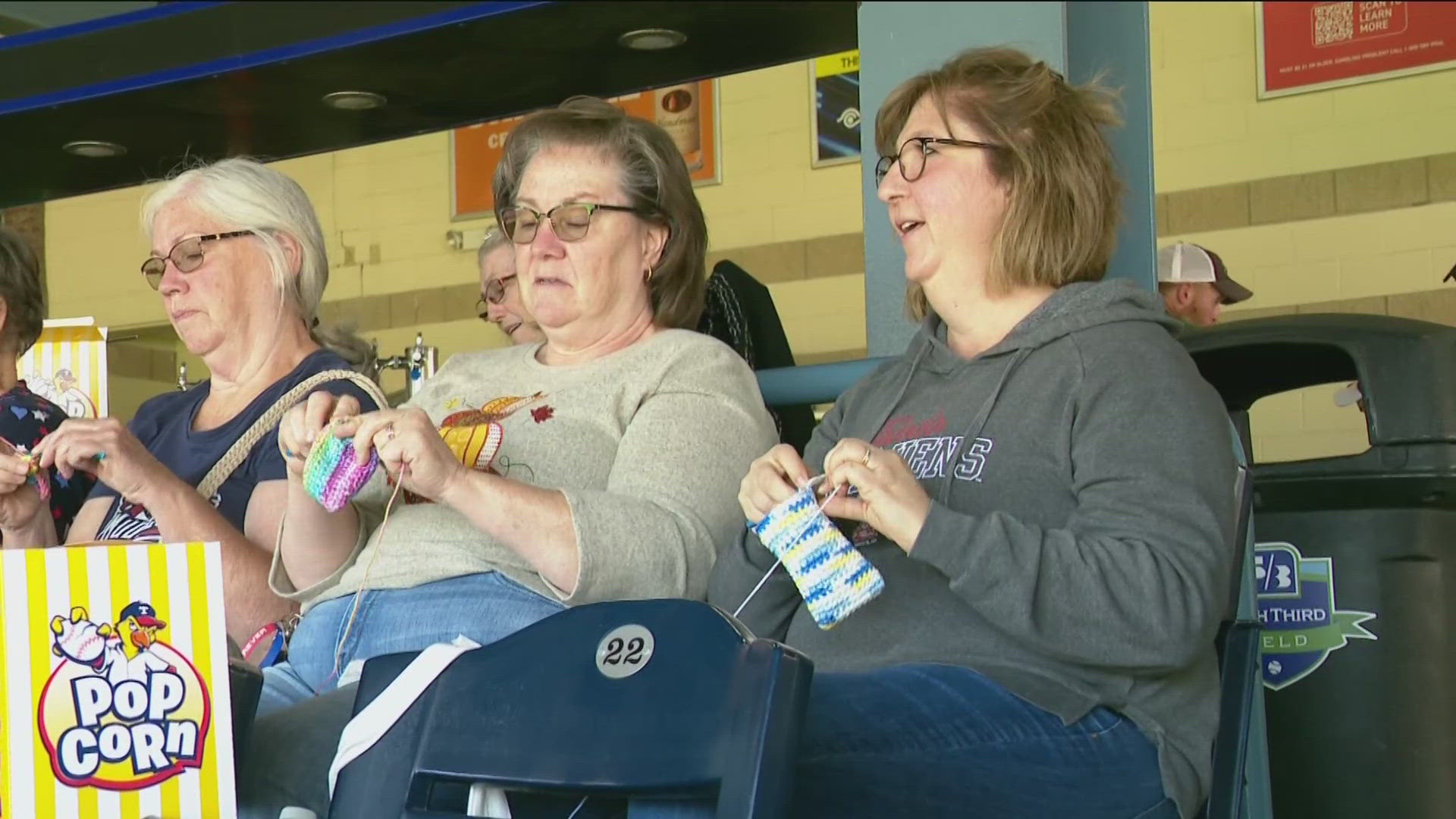 This is the second year in a row for the event, in which crafters make items for the organization Bags of Love while also taking in a ball game.