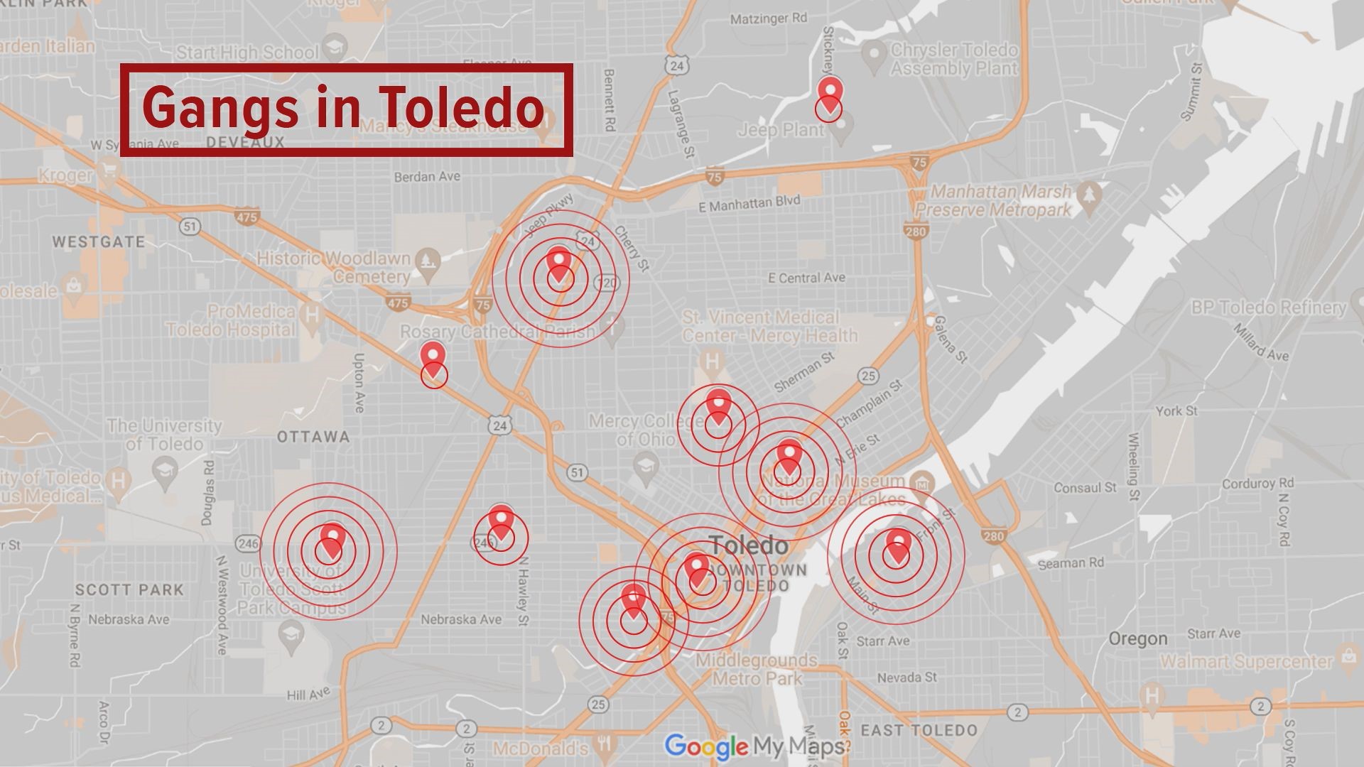TPD's gang task force provides nine locations for Toledo's biggest gangs, but the nature of territory is changing.