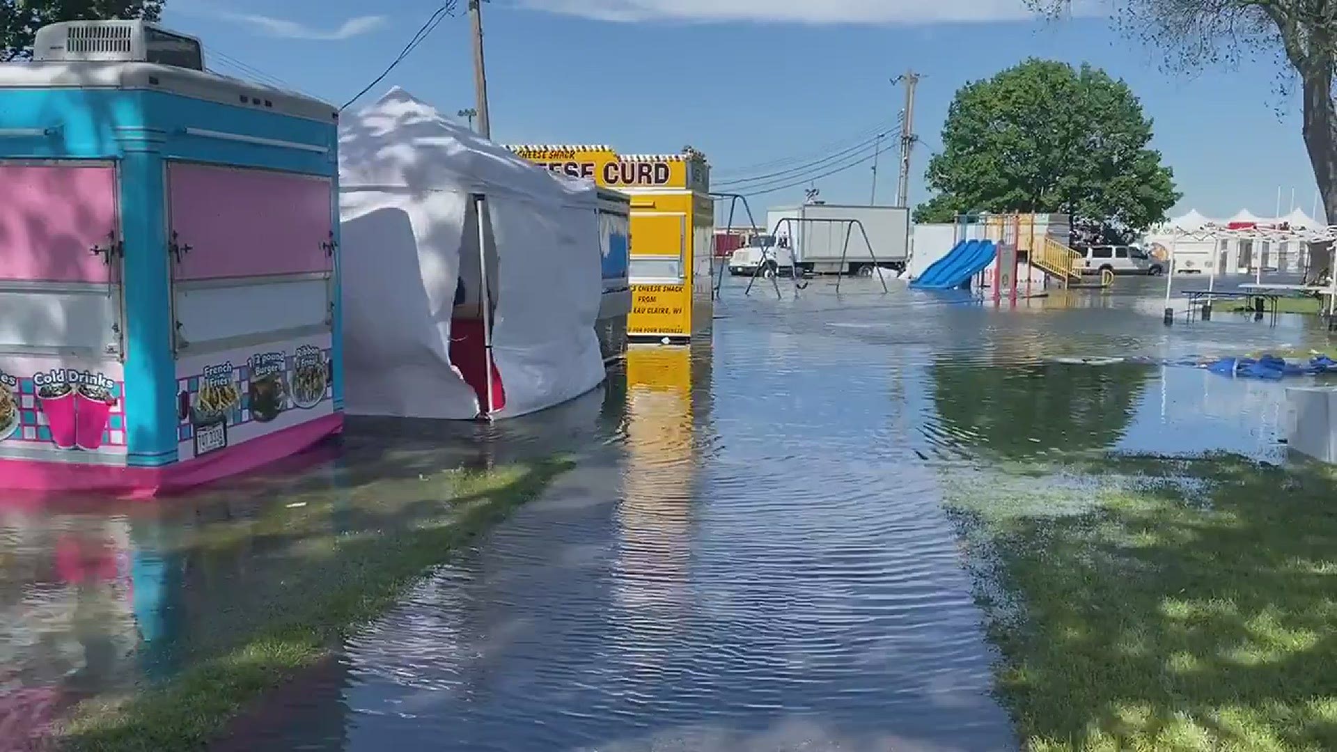 With Waterworks Park still flooded after Friday's rainfall, organizers of the Walleye Festival have made the decision to postpone events until Thursday, June 3.