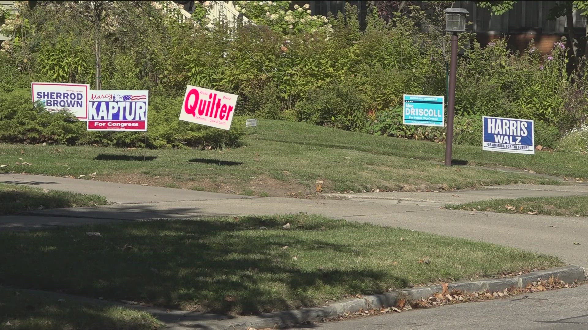 Sylvania police Capt. Dough Hubaker says the department has received multiple reports of political signs being stolen or destroyed over the past few weeks.