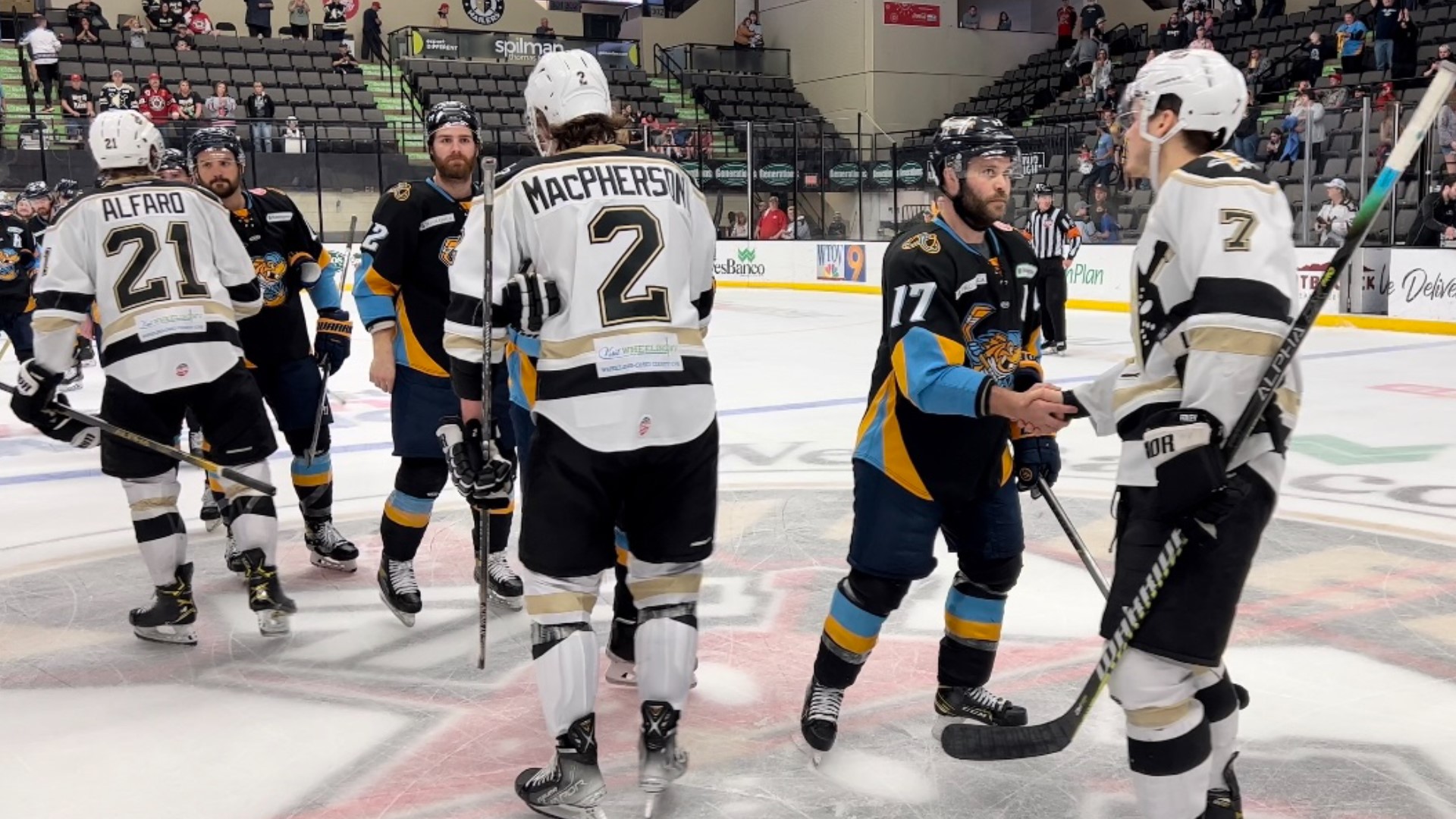 Marcus Vela scored a goal in his return to the Walleye from the AHL, helping the Fish sweep the Nailers and advance to the conference finals.