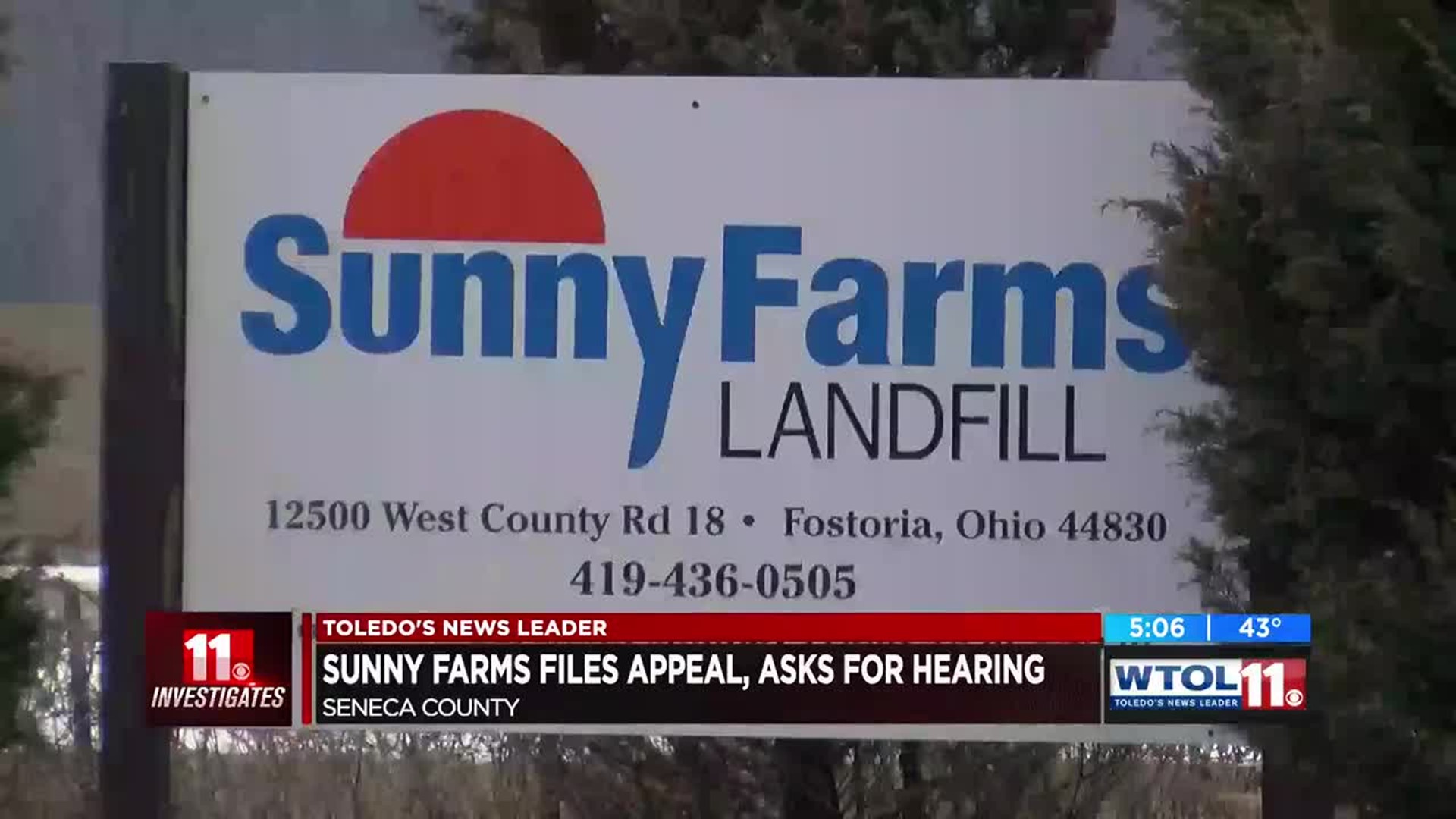 11 Investigates: Sunny Farms Landfill requests hearing on license renewal