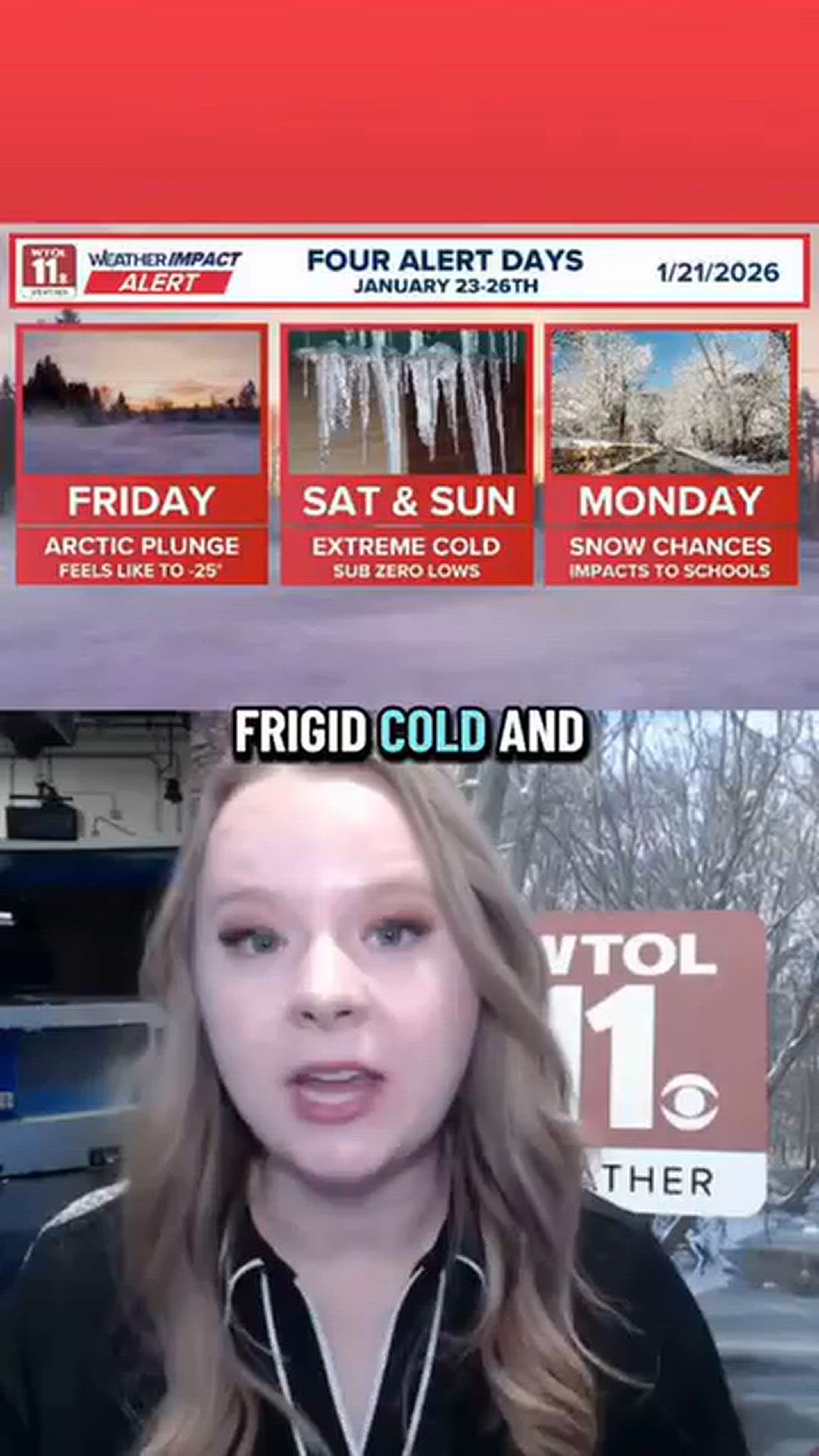 Weather Impact Alert Days for snow and cold for this weekend | wtol.com