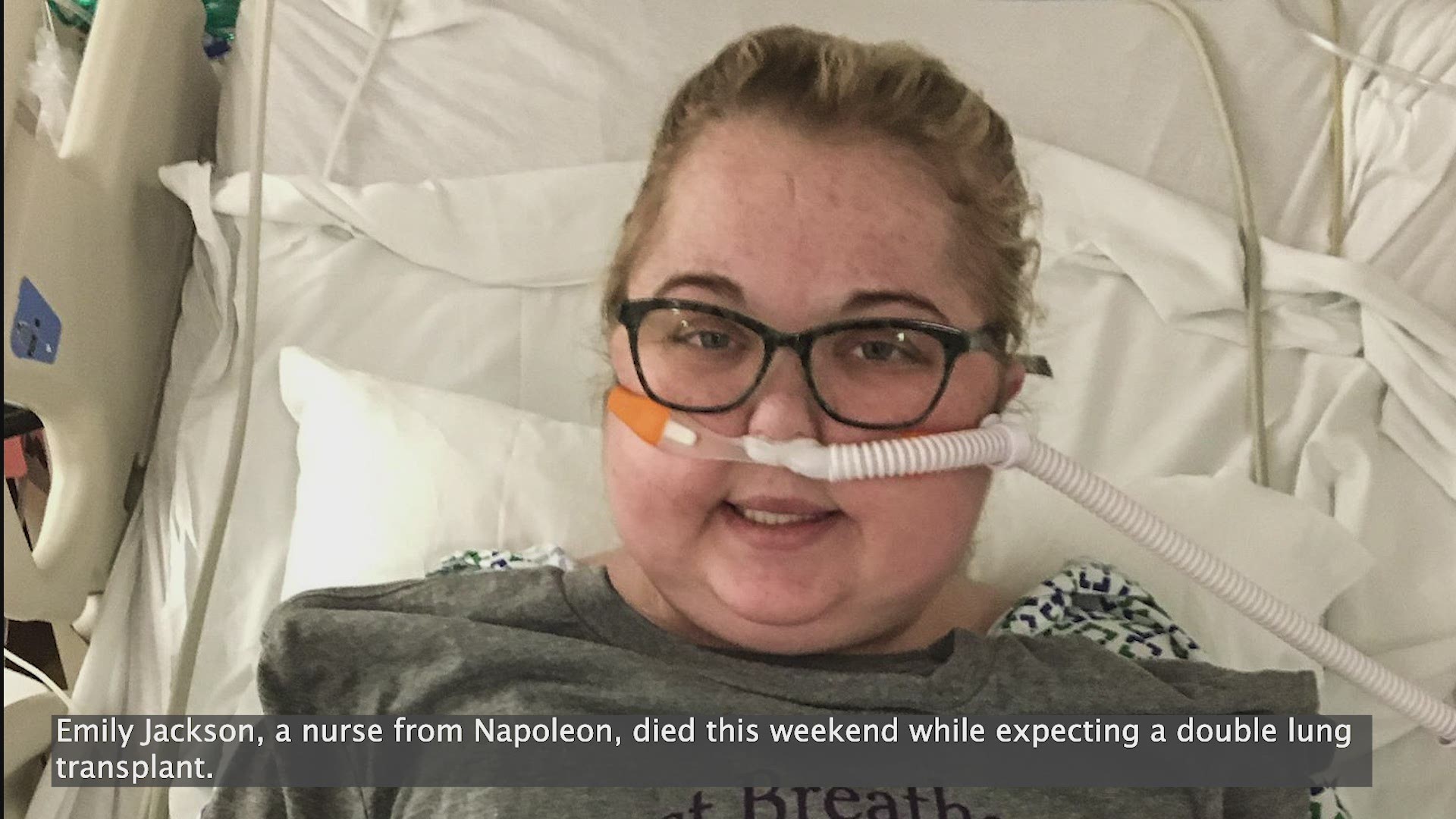 Emily Jackson, a cystic fibrosis patient, fought for her life awhile waiting for a double lung transplant at the Cleveland Clinic until the last minute.