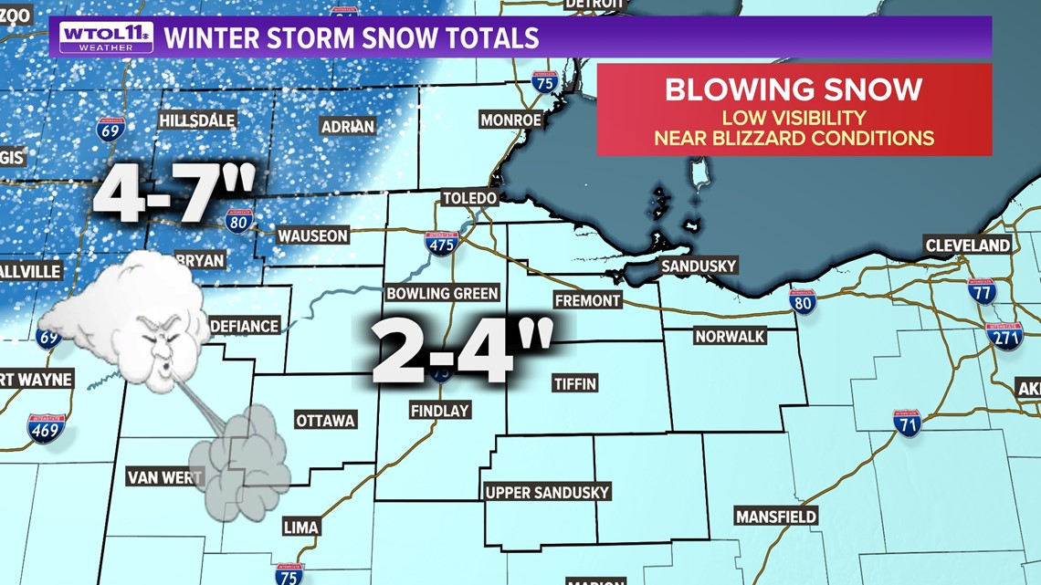 How are snow emergency levels determined in Ohio?