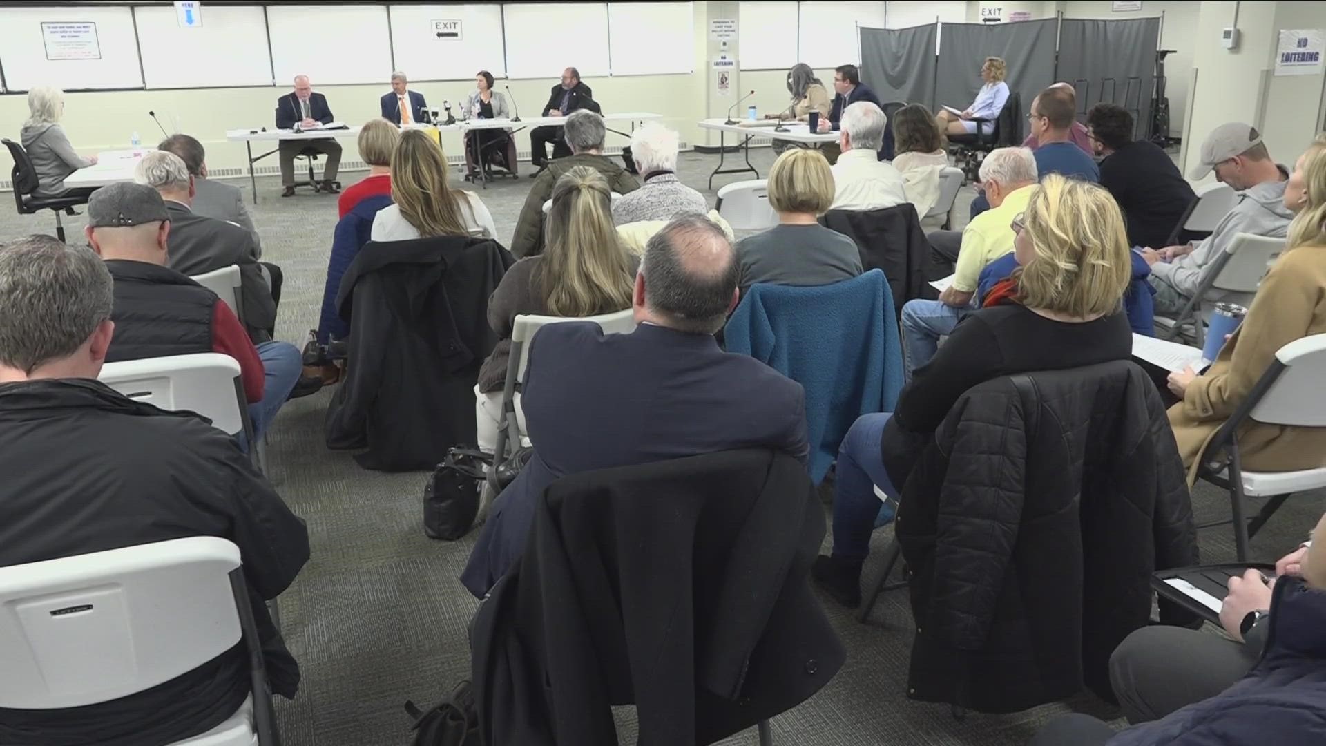 The board will determine if the referendum on a proposed amphitheater from a Waterville petition can legally be put on the November ballot for voters to decide.