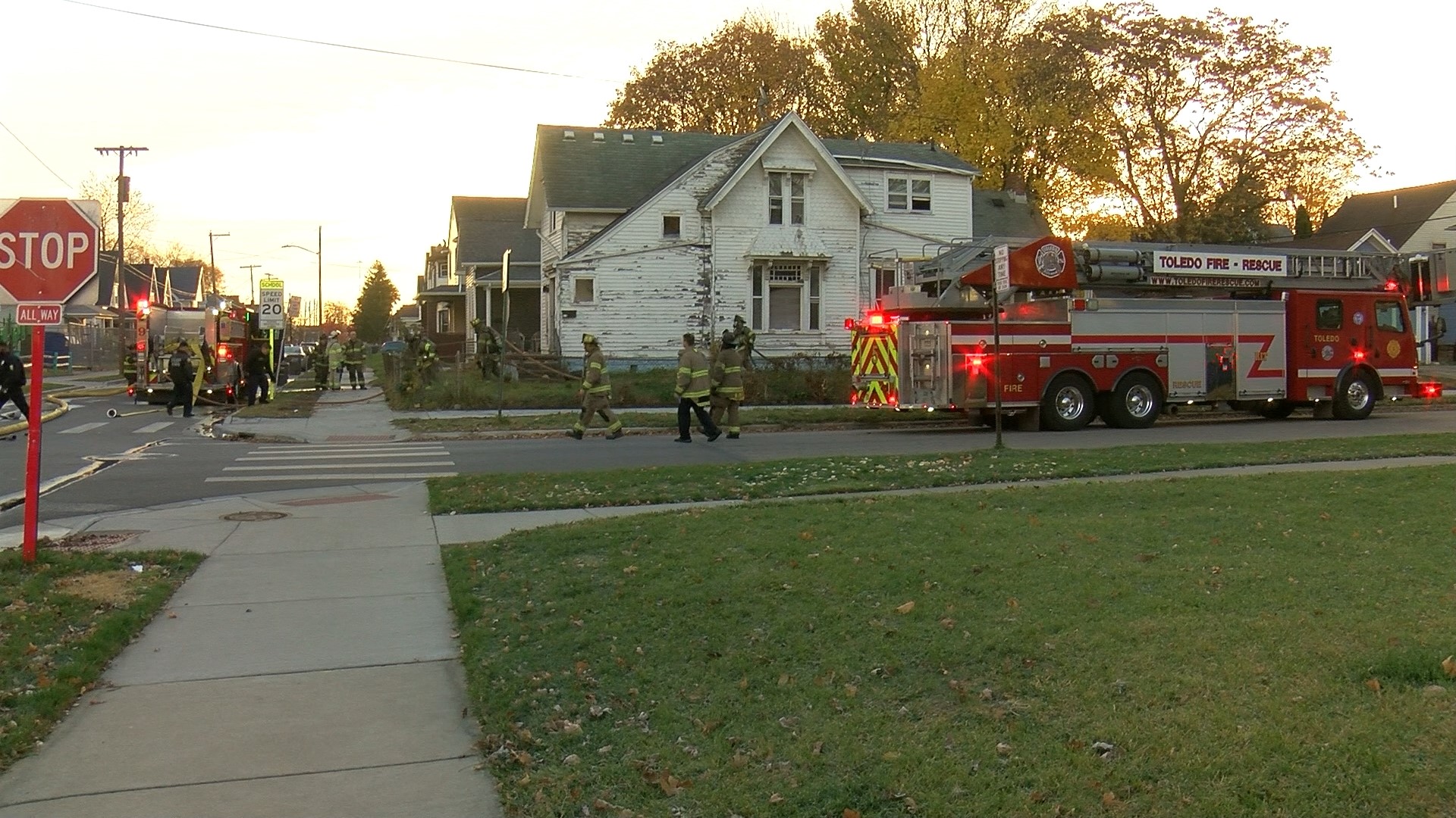 Fire crews responded to a reported vacant house fire before finding the man in a second-floor bedroom.