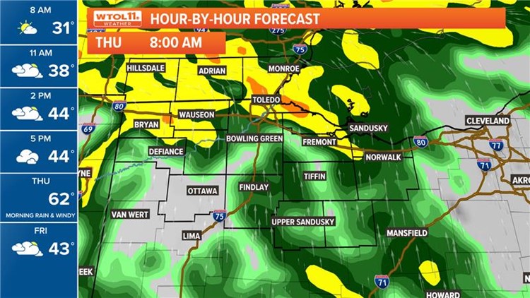 Dry, mild Wednesday brings highs in mid-40s; warm-up Thursday with rainfall | WTOL 11 Weather