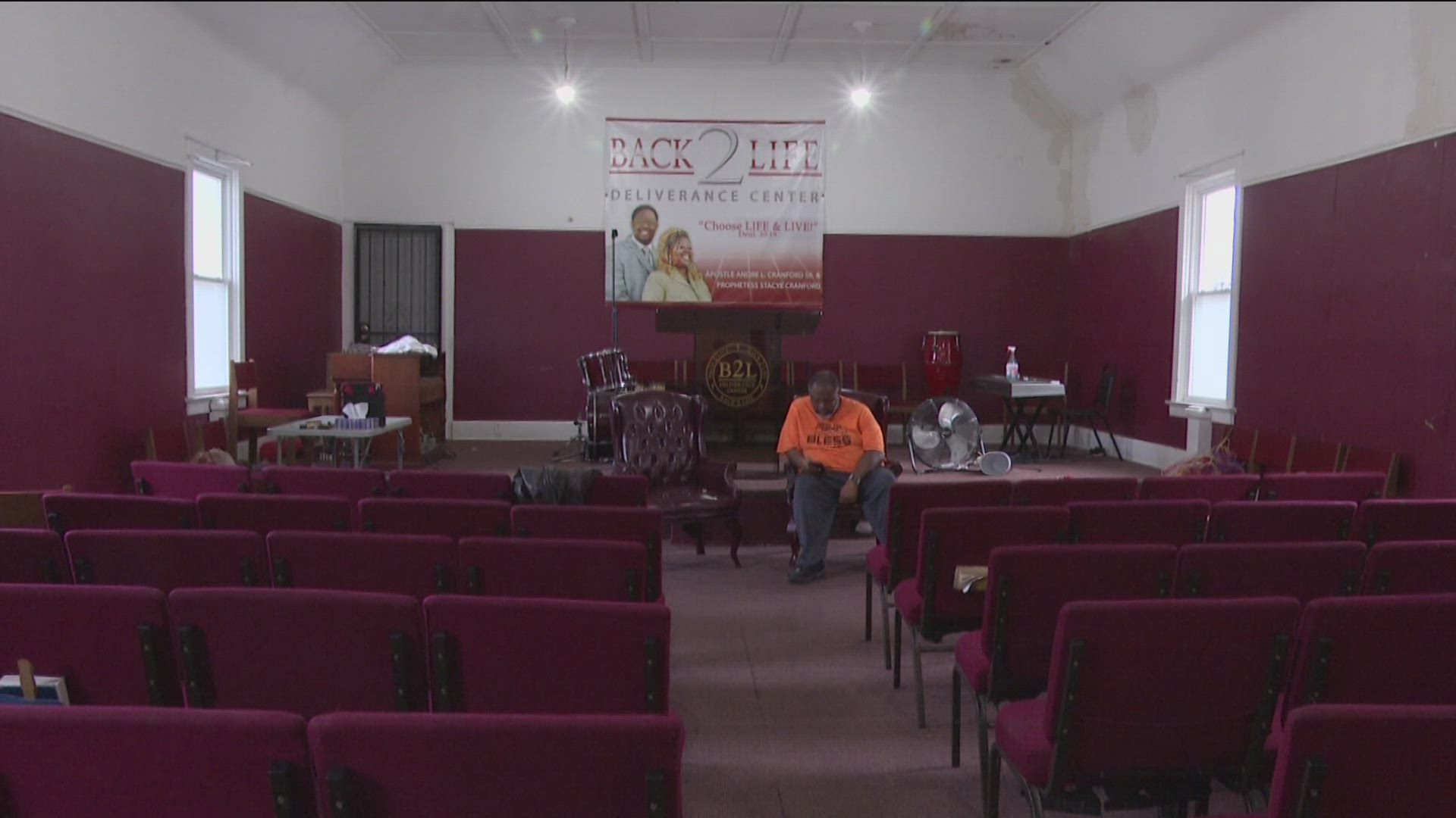 The Back2Life Deliverance Center in central Toledo was broken into over the weekend and multiple items, including speakers and a TV, were stolen.