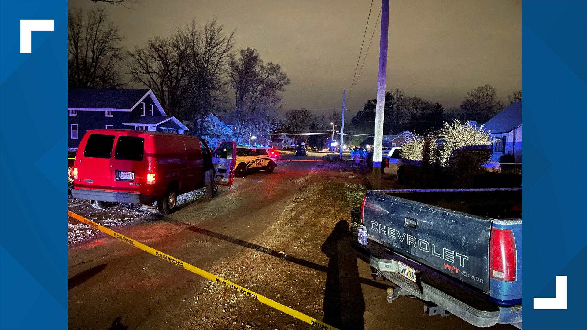 Toledo police officers responded to a reported shooting in the 800 block of Underwood Avenue at about 7 p.m.