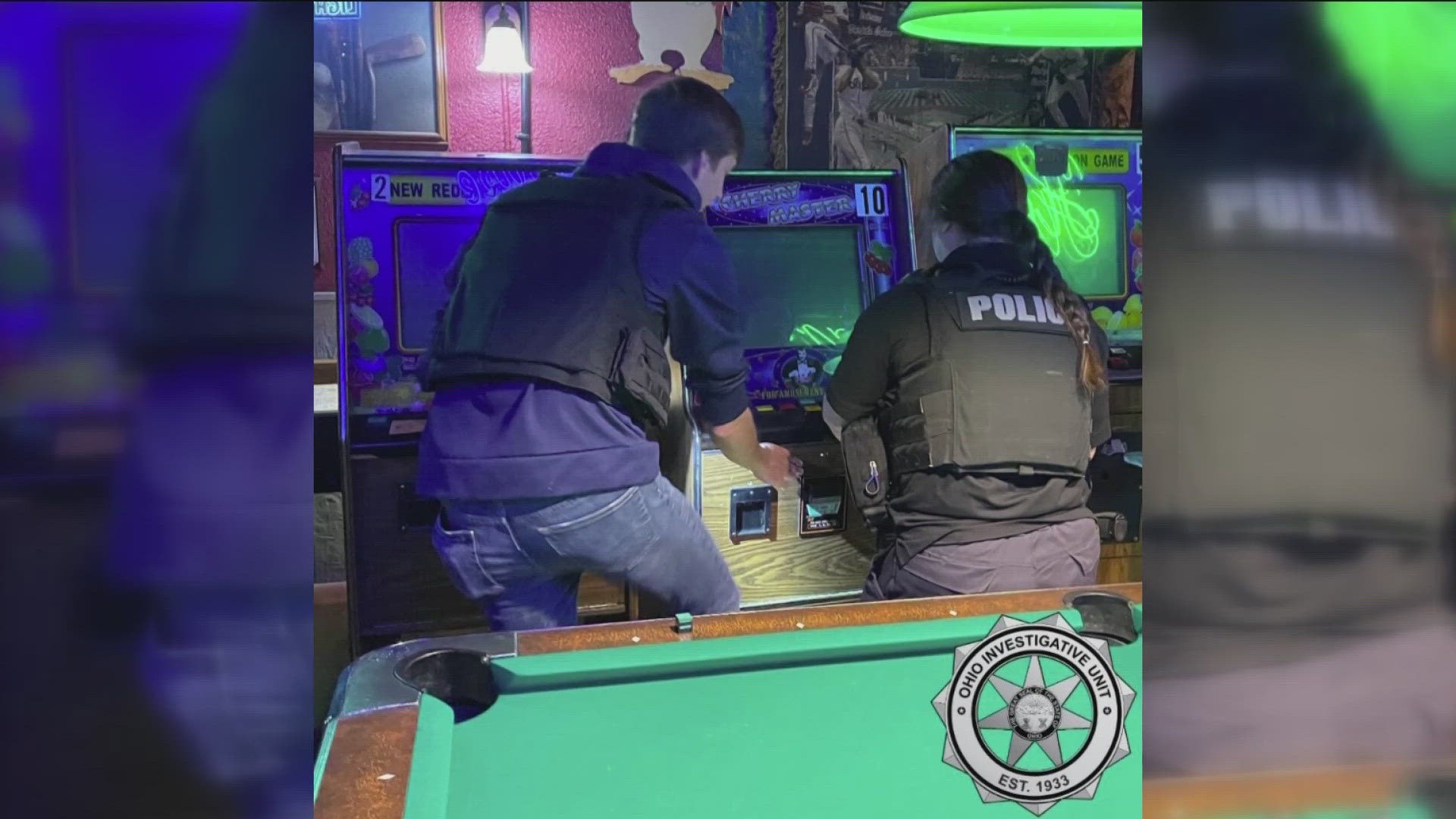 The Ohio Investigative Unit said they uncovered electronic video gambling devices, cash and more.