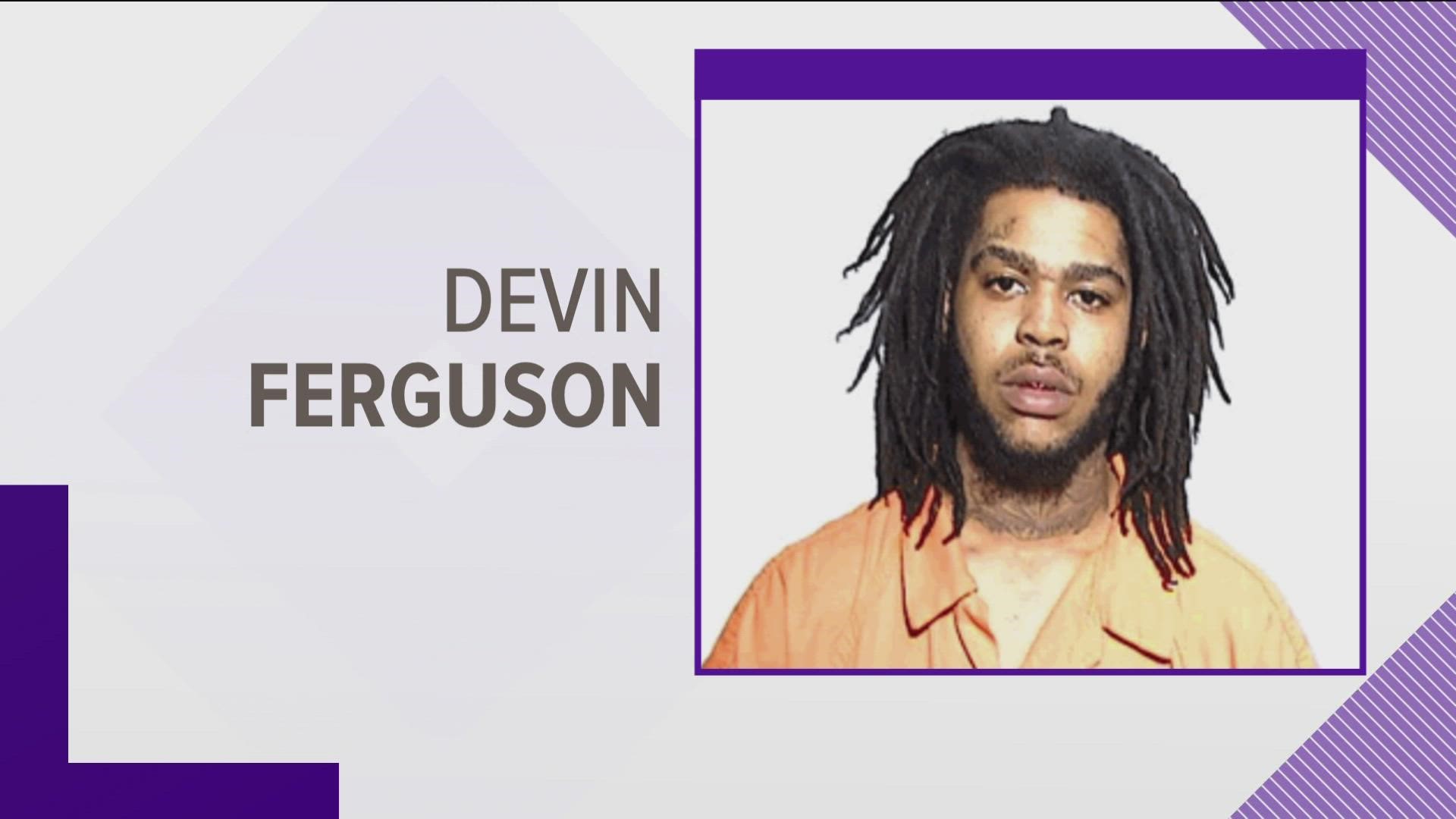 Devin Ferguson was arrested Tuesday and booked into the Lucas County Jail. He's one of three people charged in the shooting death of 24-year-old Everett White.