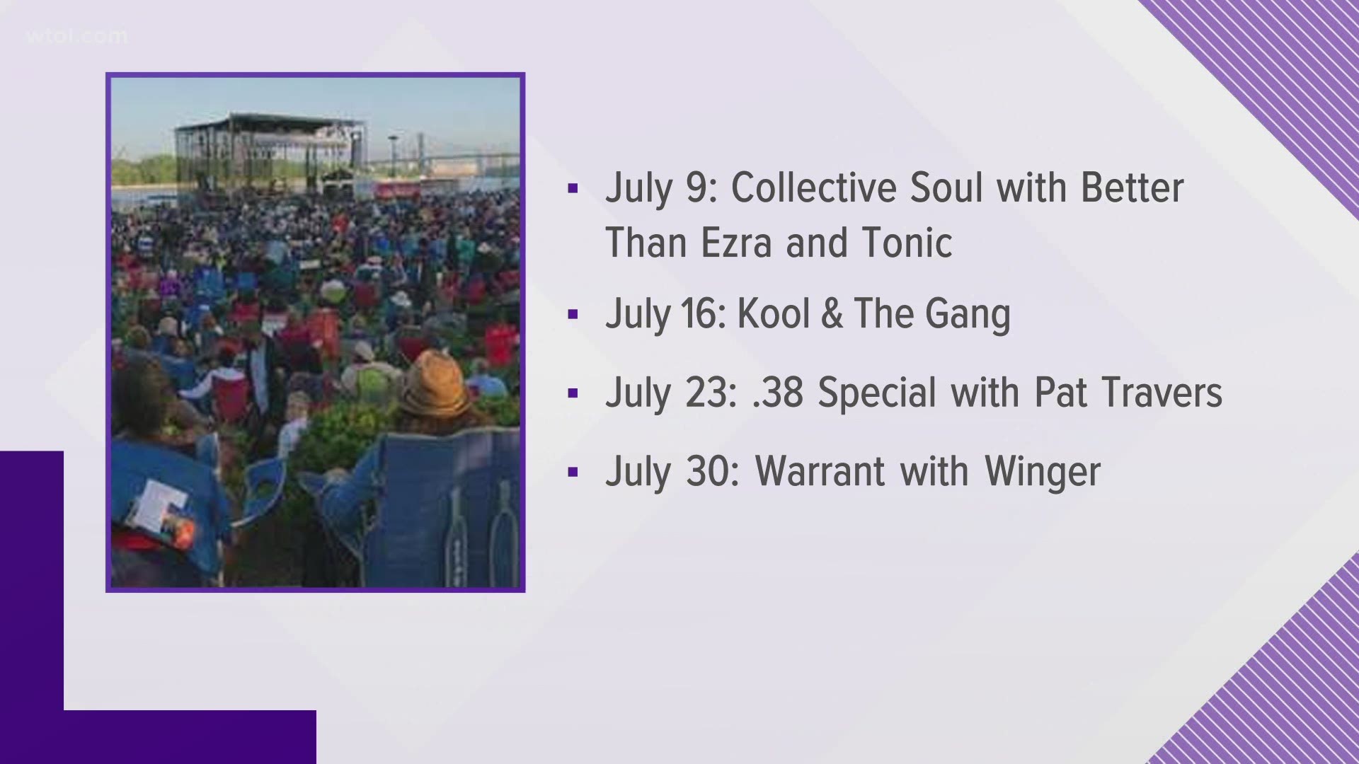 The concerts are back in Promenade Park after being canceled last year due to the pandemic.
