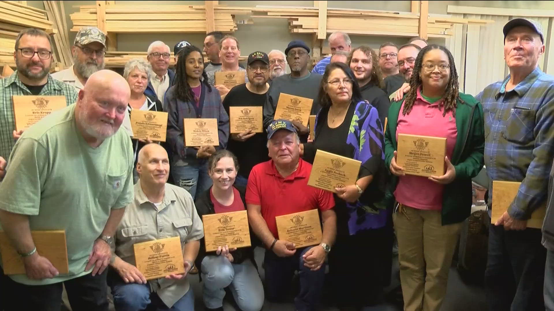 Inspired Lumber's Salute to Carpentry gave its graduates wooden diplomas to commemorate their hard work.