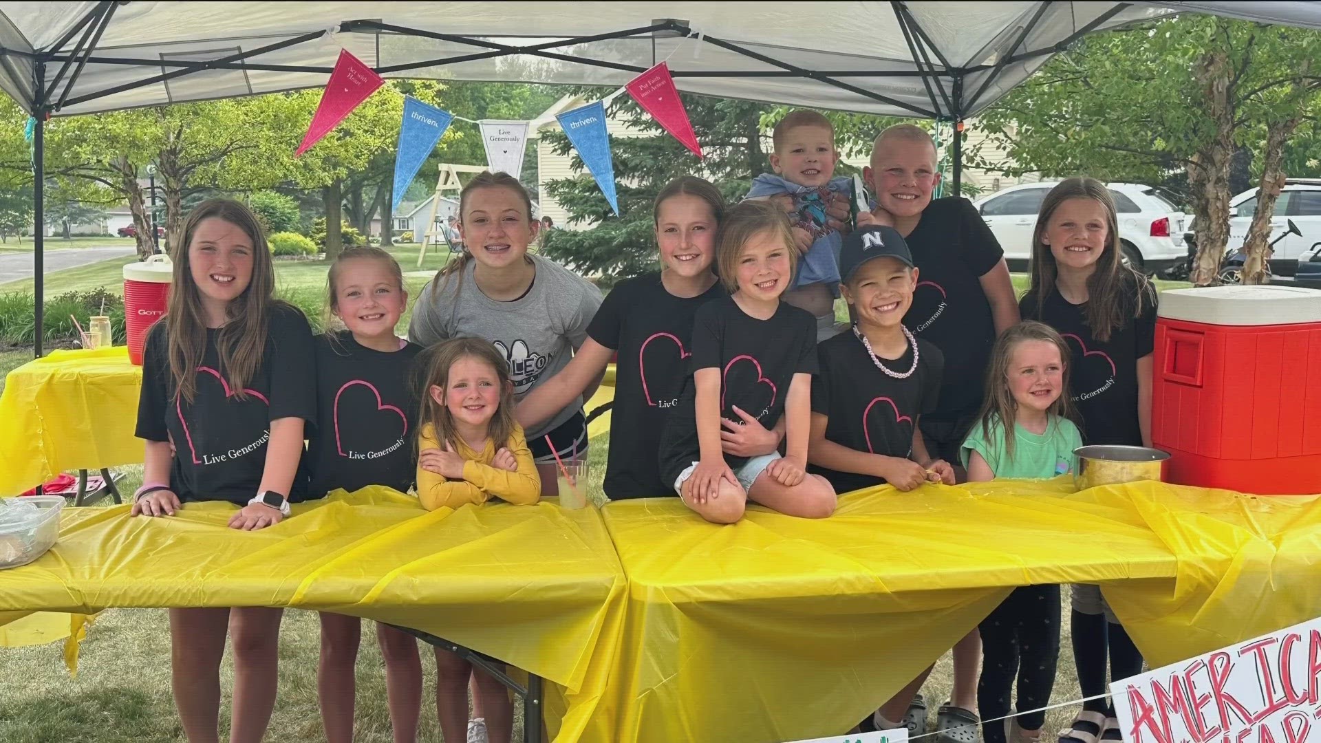 The eleven kids raised money for three different organizations including Ronald McDonald House.