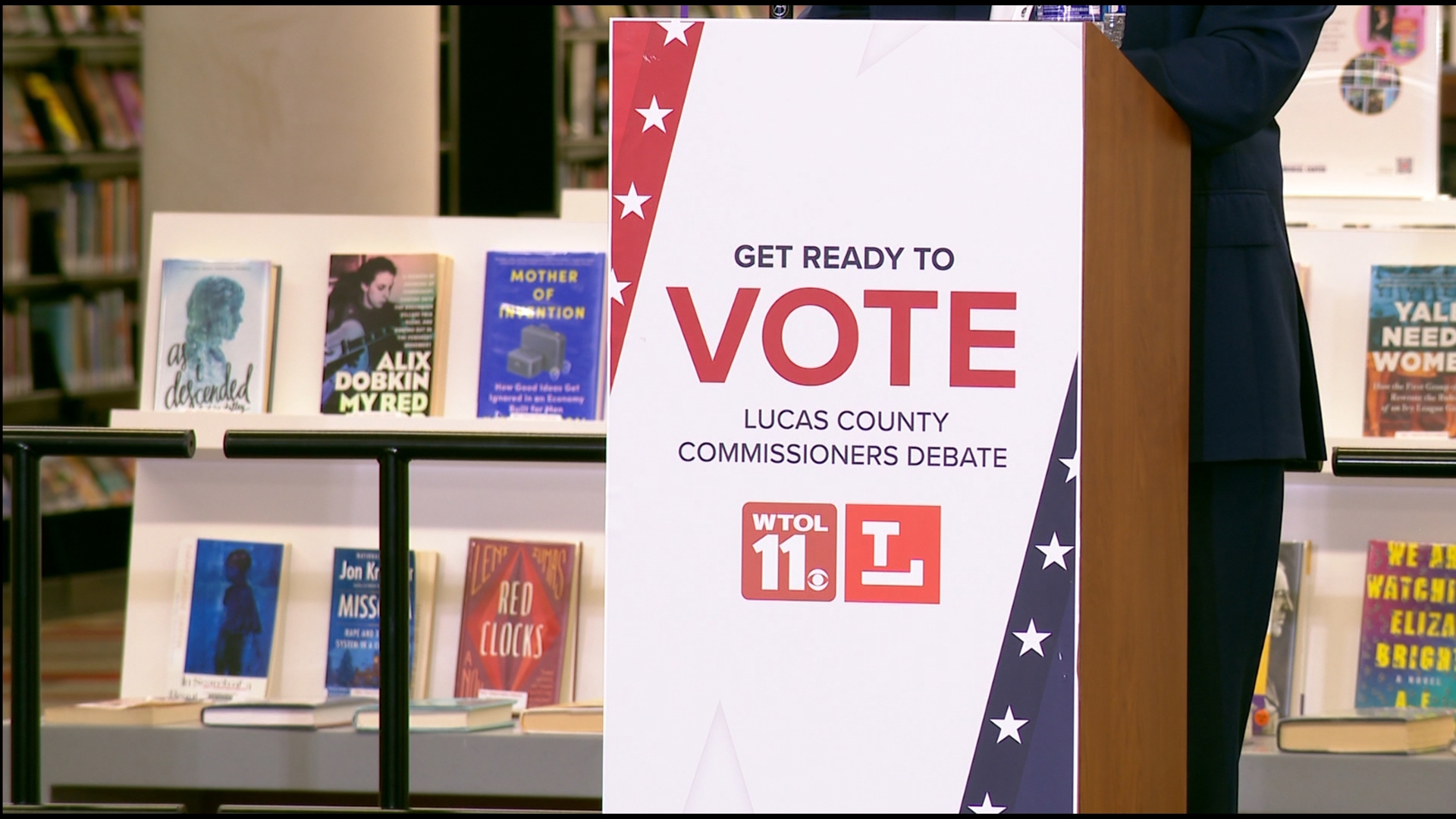 Candidates for commissioner seats exchange ideas in a debate moderated by WTOL 11's Jeff Smith and Caylee Kirby