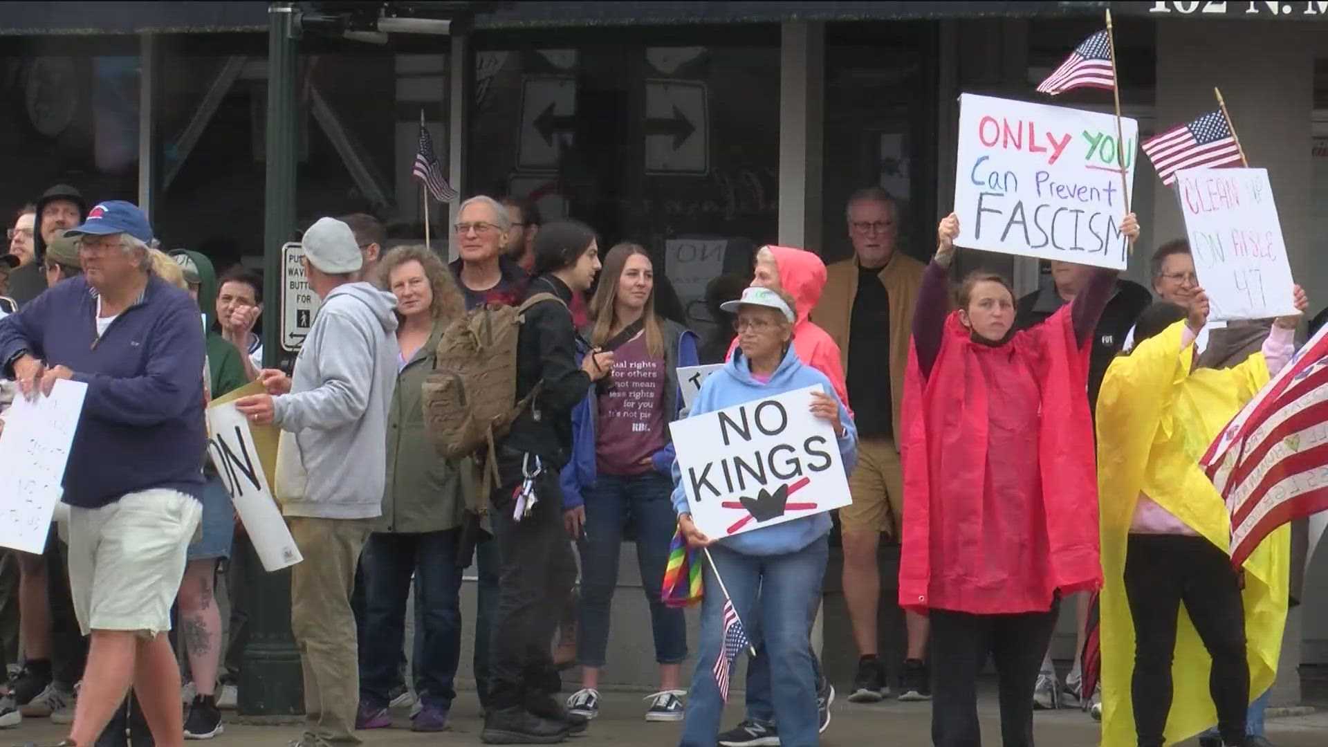 Demonstrators in Bowling Green and Toledo joined a nationwide wave of protests, calling out authoritarianism, immigration enforcement and civil rights issues.