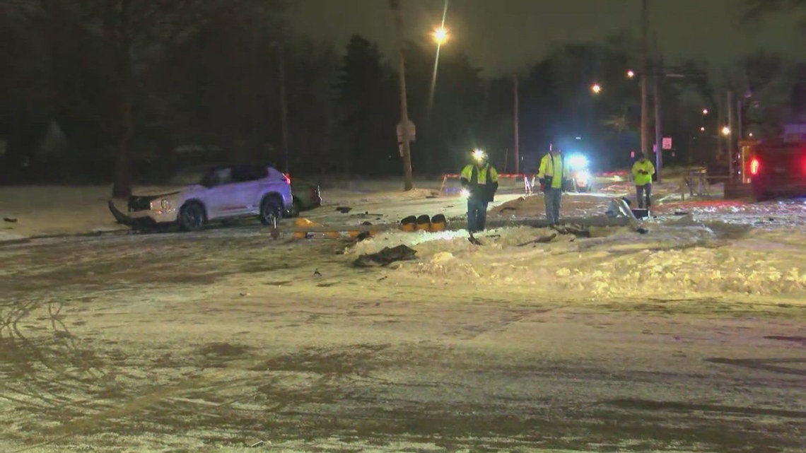 Police pursuit ends with three people taken to hospital after crash