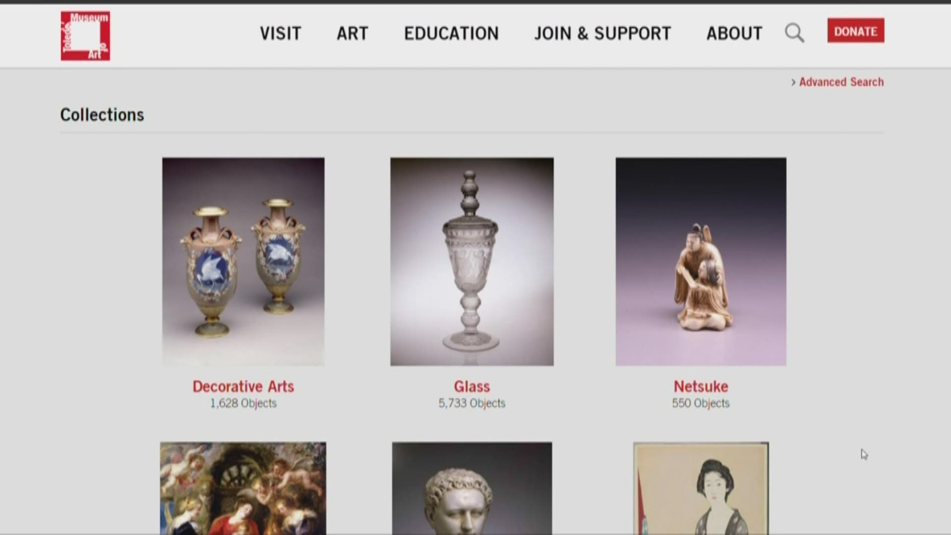 Most of the artwork on display is also viewable on the museum's website.