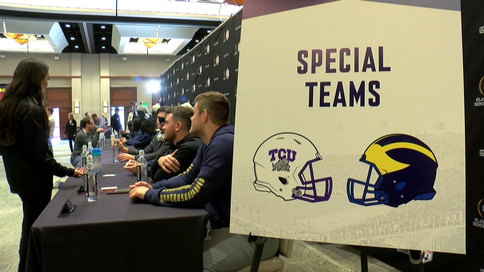While most everyone else at Michigan media day was getting attention, the specialists were all playing cards, but it's something they are used to.