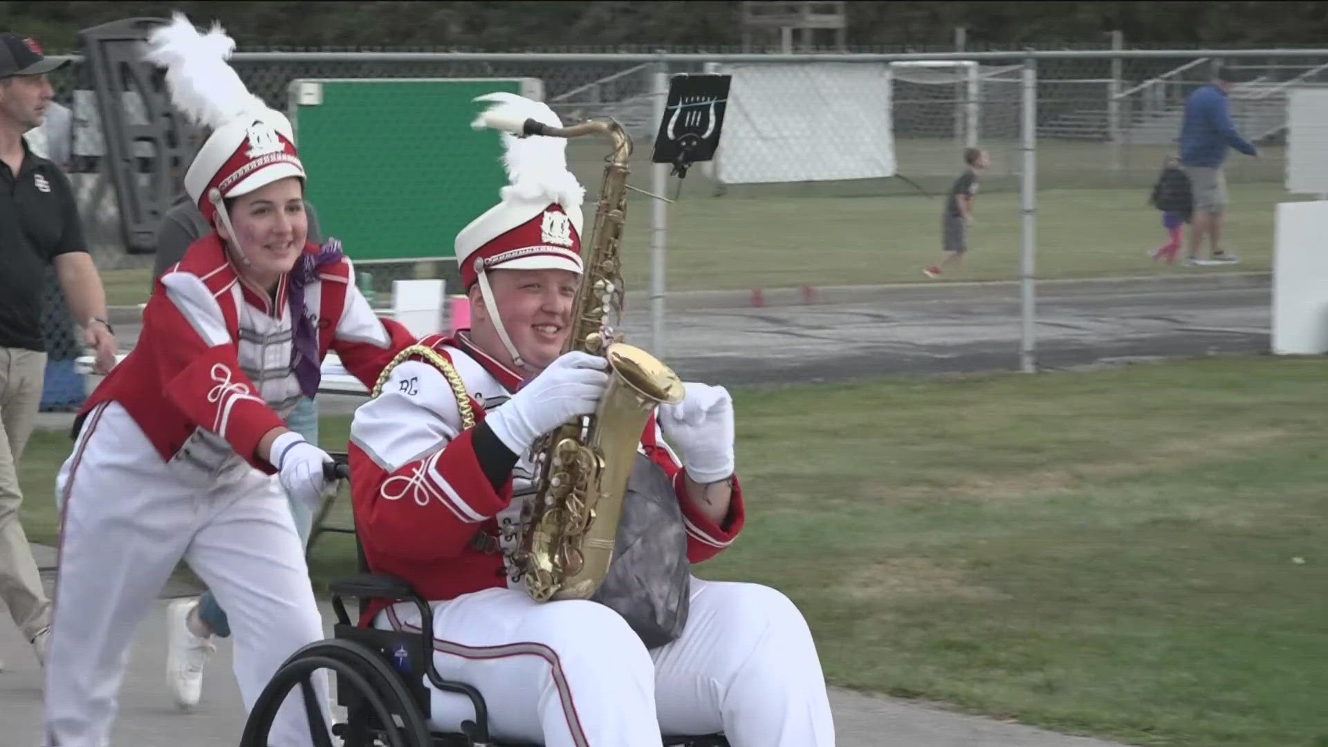 Tyler Boise plays the saxophone in the Bowling Green High School Marching Band. He was preparing for the season when he was diagnosed with Hodgkin lymphoma.