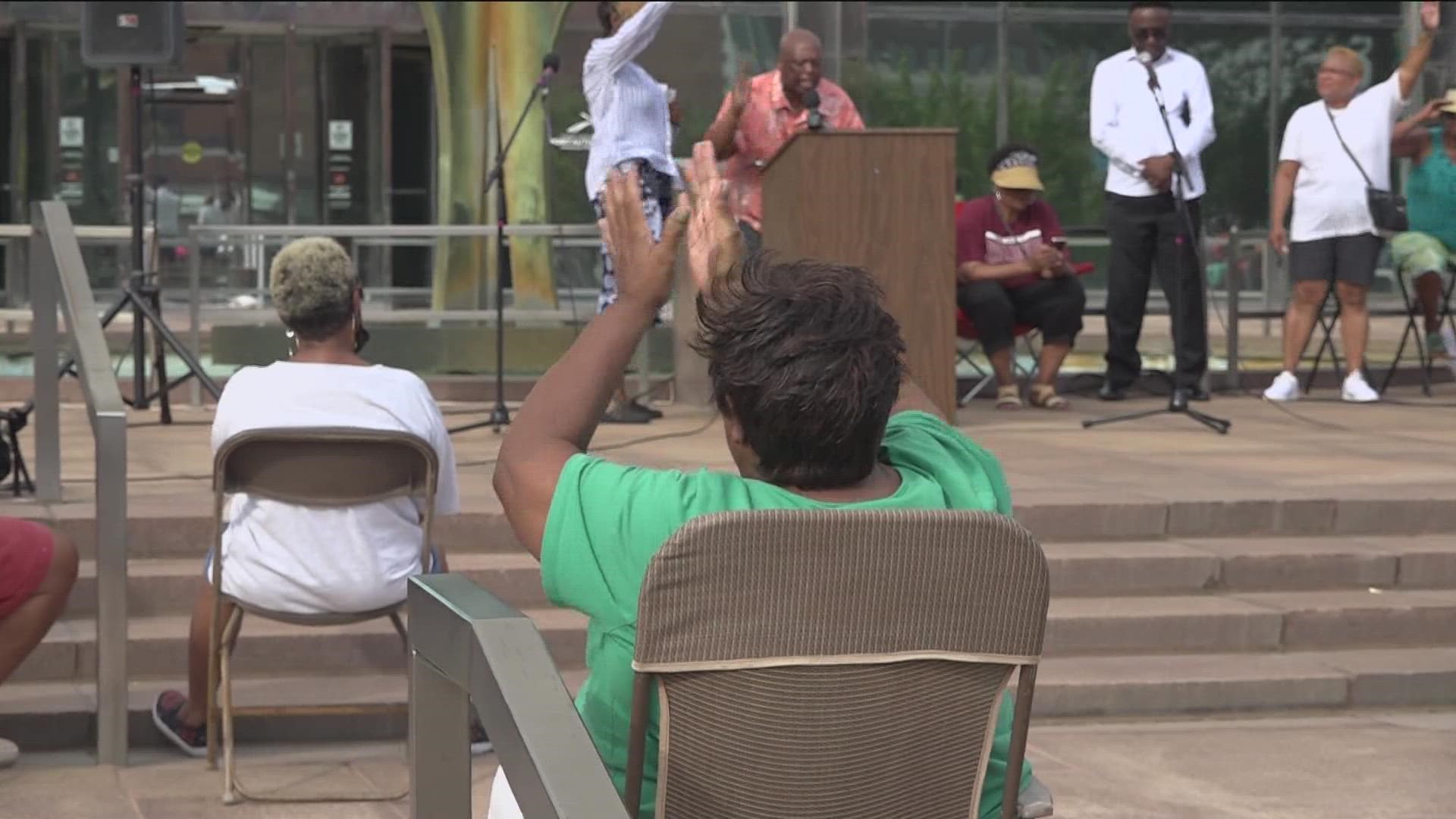 At the One Government Center on Sunday, ministers and community members came together to uplift the community in prayer to rise above gun violence.