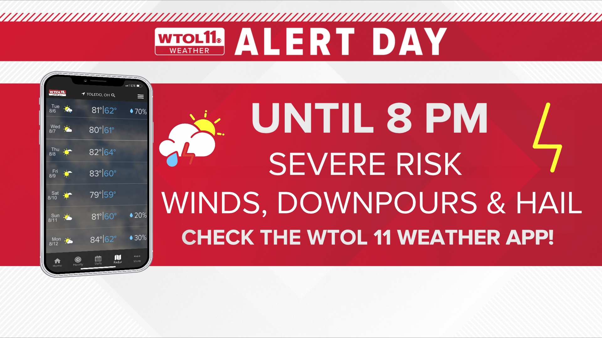 ALERT DAY: Strong to severe storms possible Tuesday afternoon | wtol.com