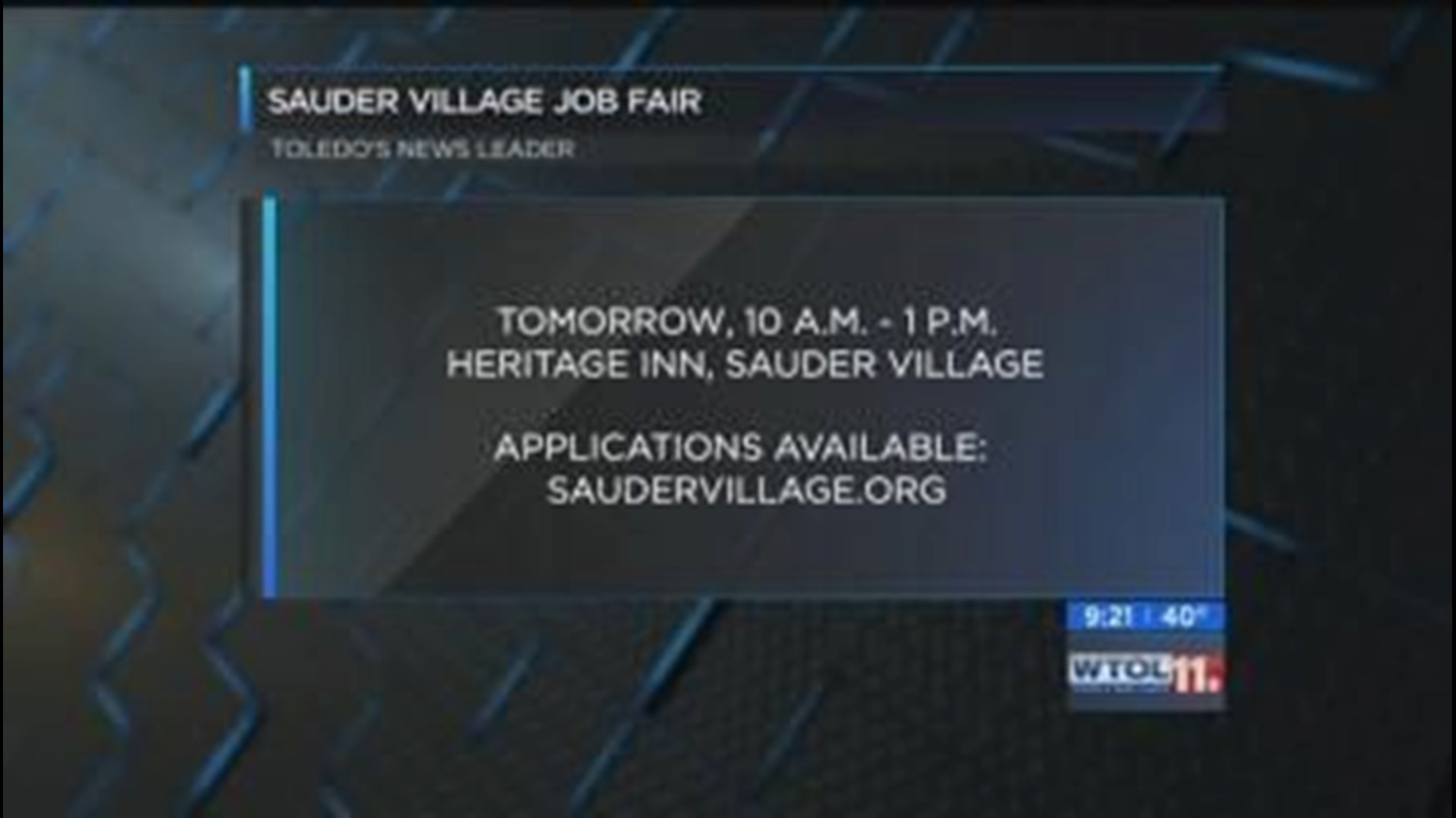 Sauder Village to hold weekend job fair