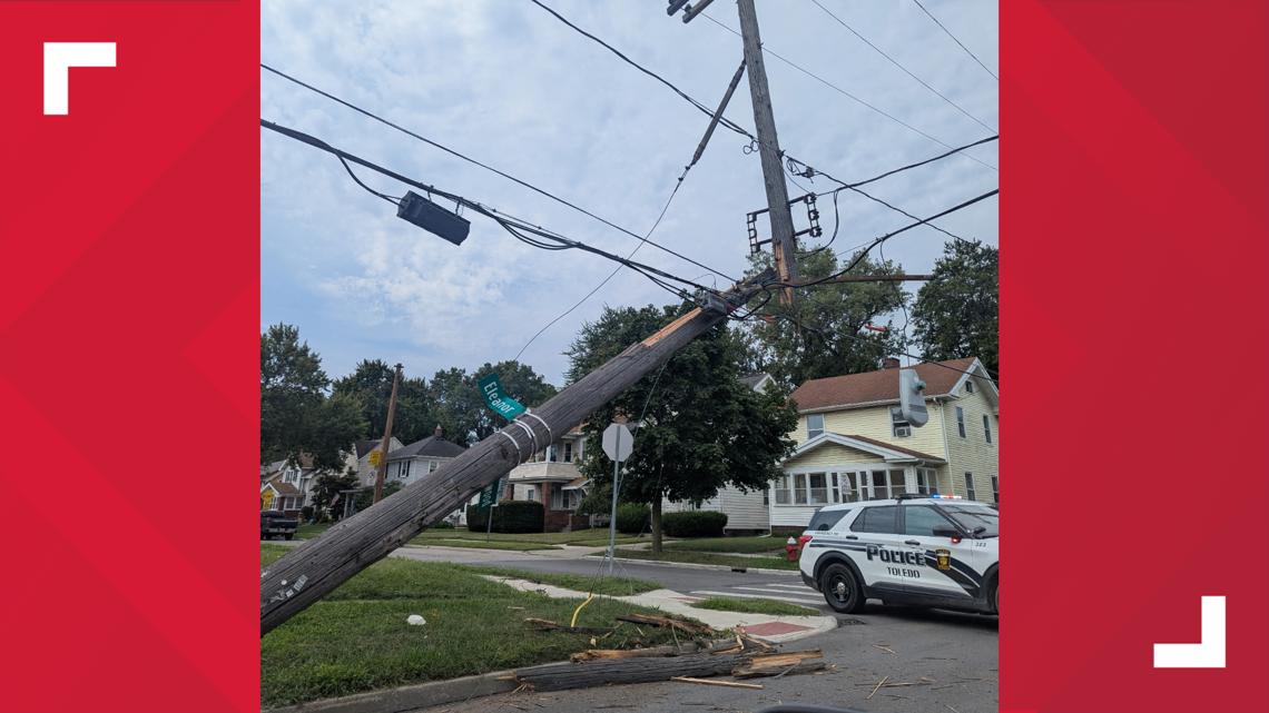 Utility pole in west Toledo severed after driver smashes into it | wtol.com
