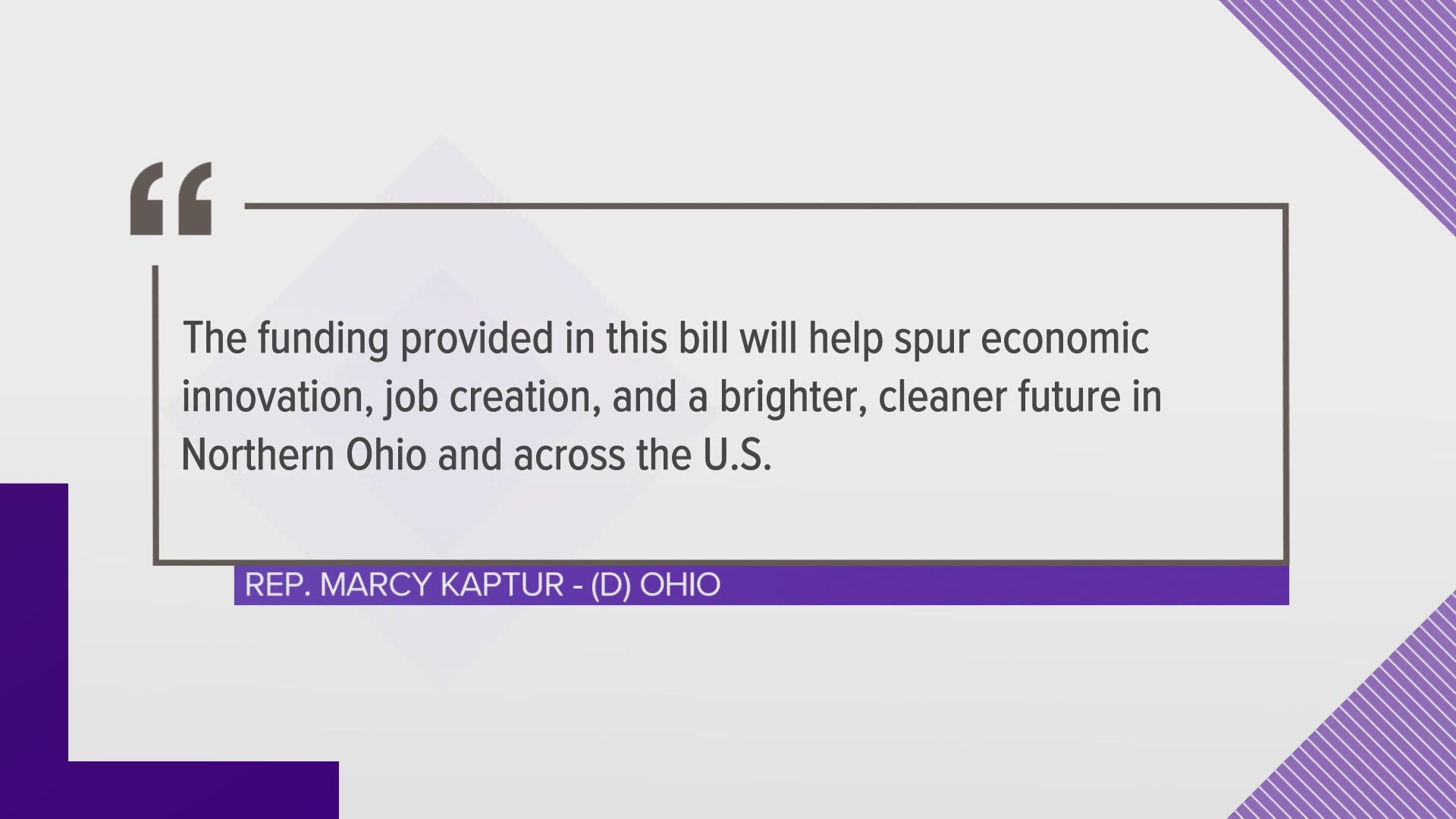 The legislation involves Great Lakes and clean energy initiatives and passed Monday as part of the COVID-19 relief bill. The bill now heads to the President's desk.